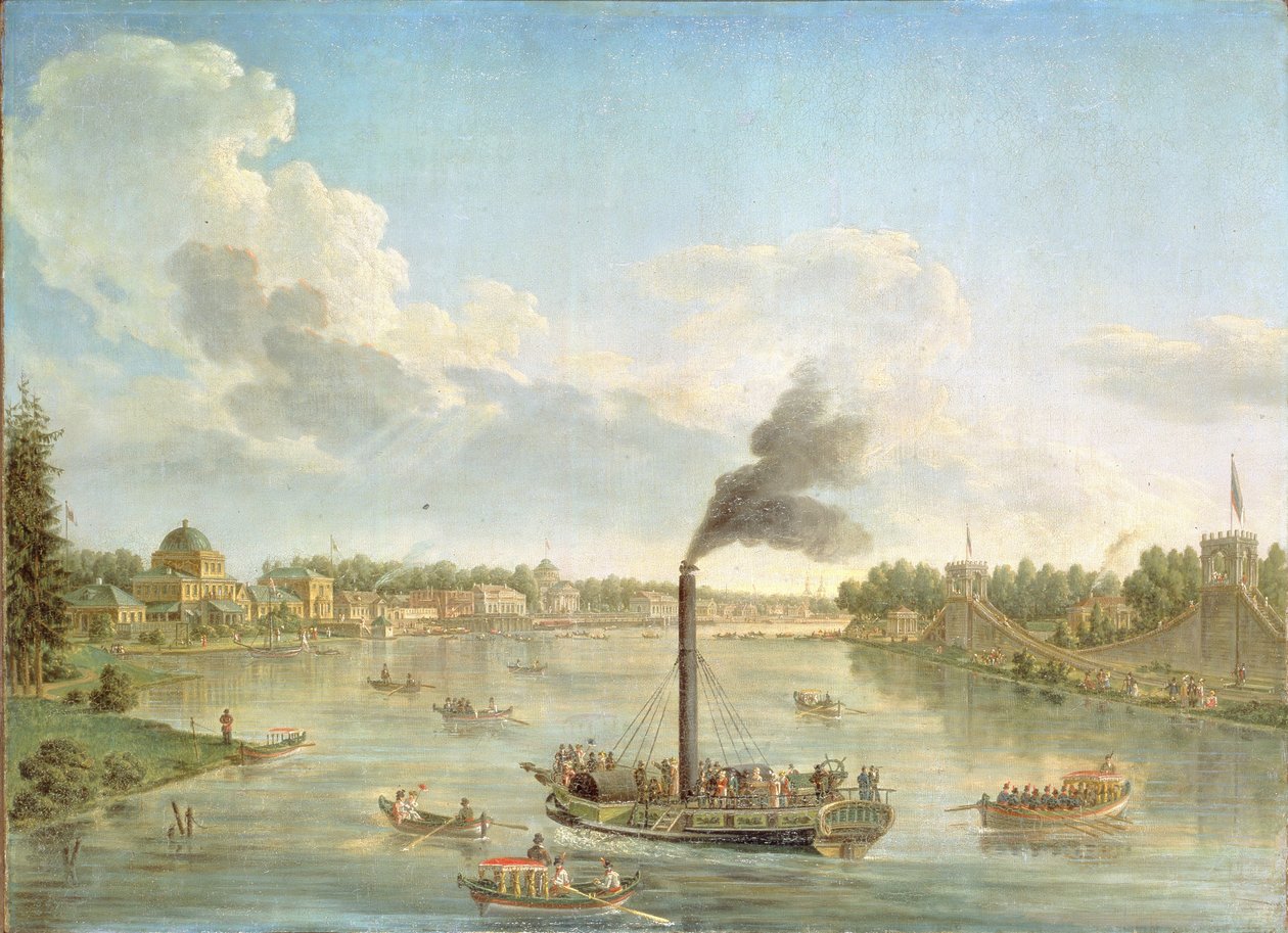Groot Peterhof Paleis aan de Golf van Finland door Mikhail Ivanovich Makhaev