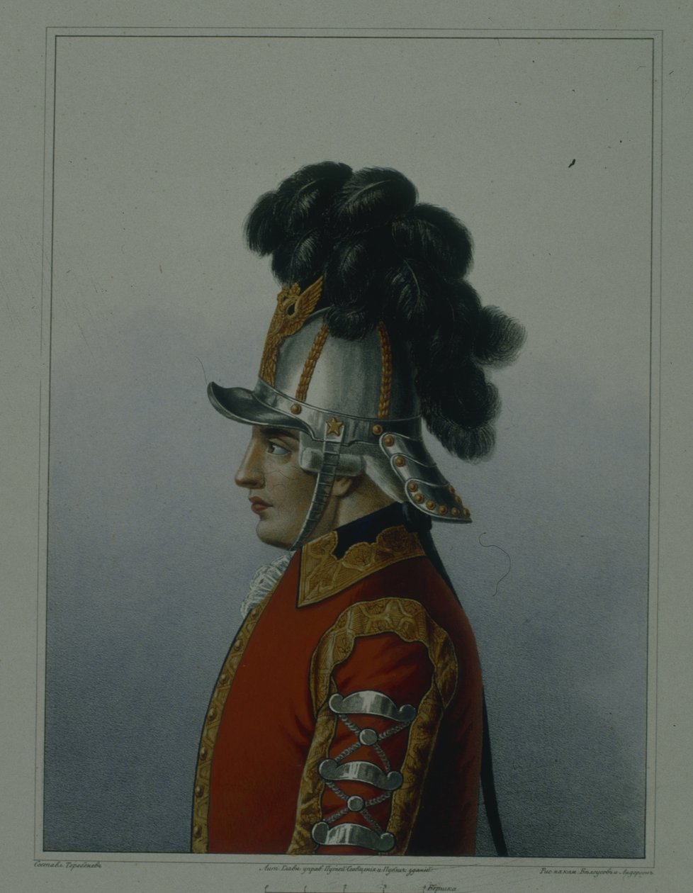 Helm van het Life Guards Cavalerie Regiment in 1764-1796, begin 1840s door Mikhail Ivanovich Terebenev