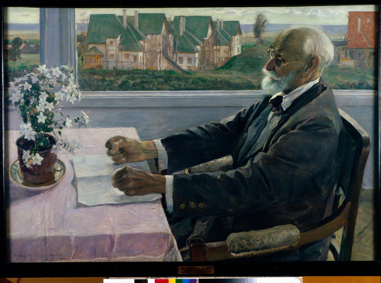 Portret van de fysioloog, psycholoog en arts Ivan Petrovich Pavlov (1849-1936) door Mikhail Vasilievich Nesterov
