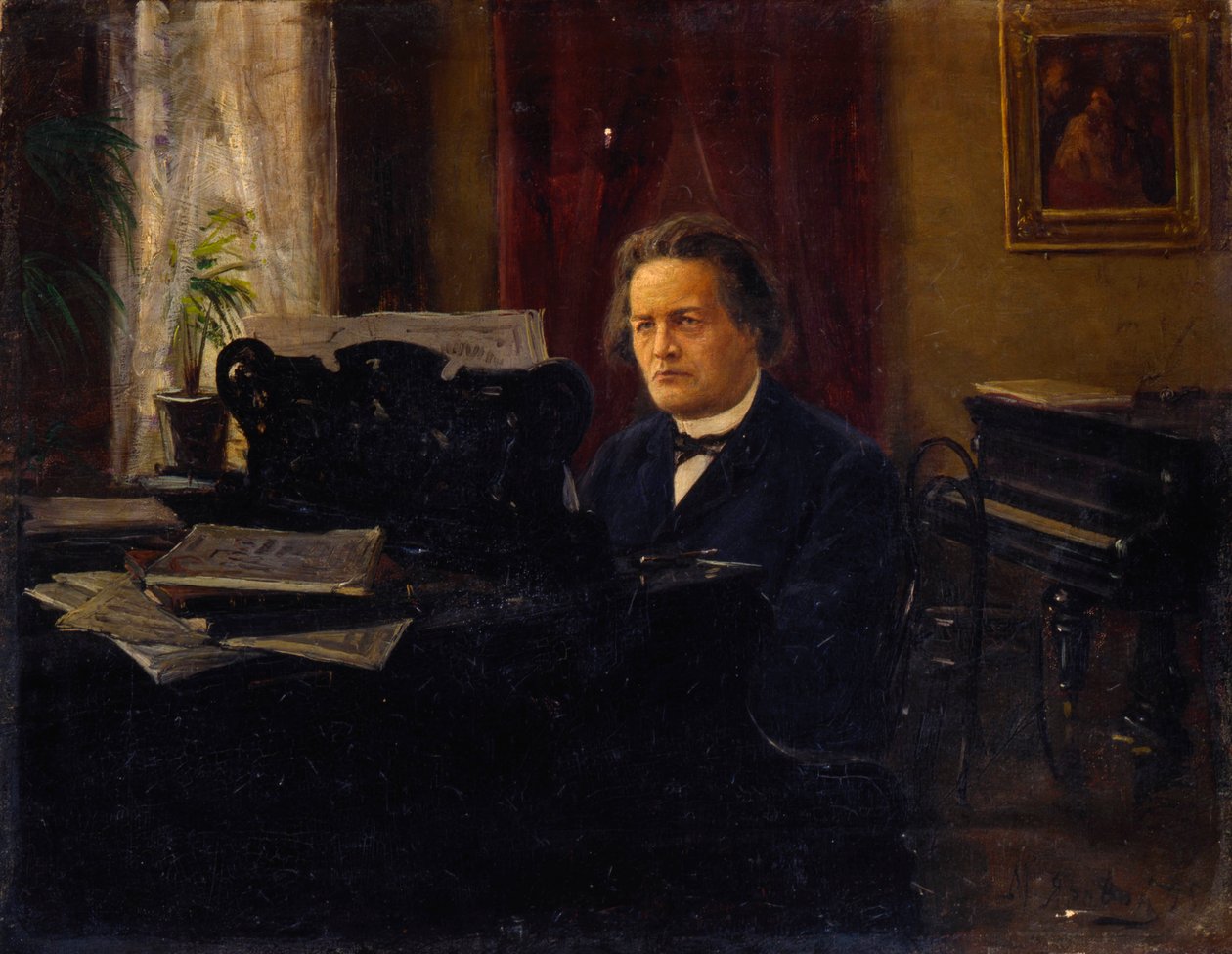 Portret van de componist Anton Rubinstein, eind 19e eeuw door Mikhail Yarovoy