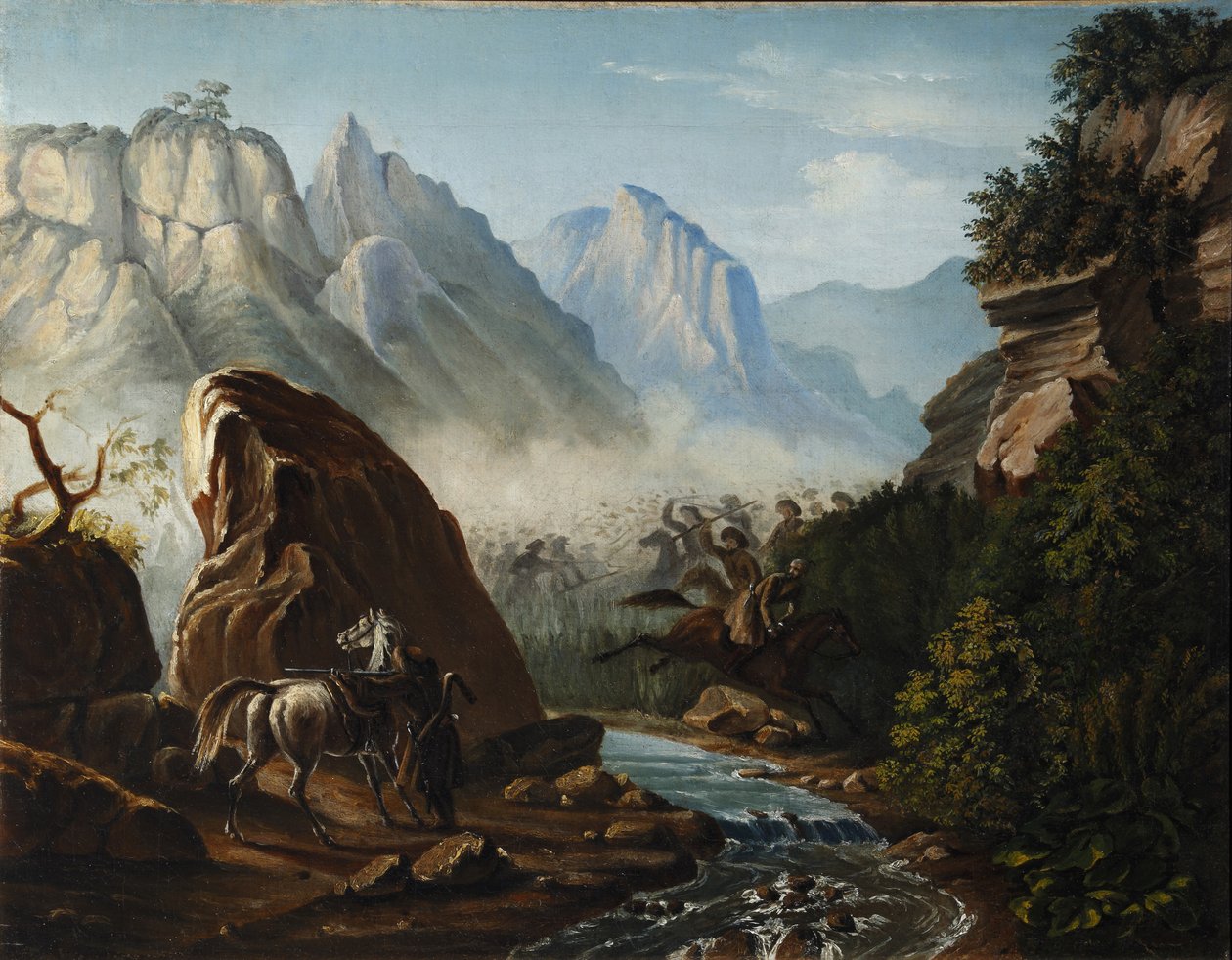 Vuurgevecht in de bergen van Dagestan door Mikhail Yuryevich Lermontov