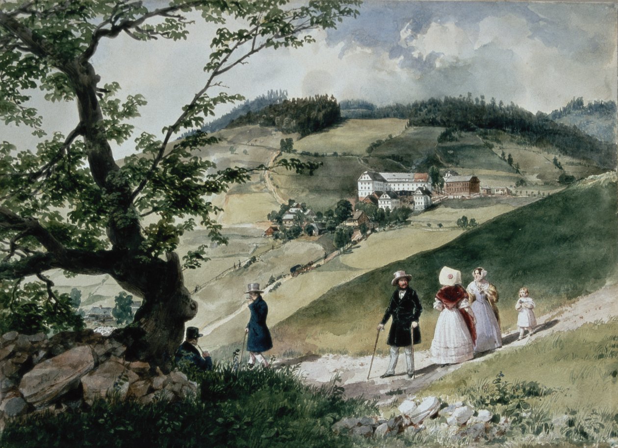 Promenade in Tabon door Miklós Barabás