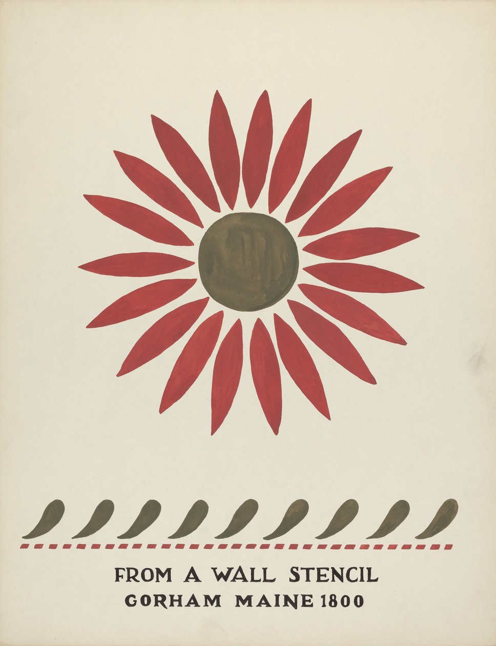 Ontwerp uit Gorham, Maine 1800: uit Voorgesteld Portfolio "Maine Muurstencils" door Mildred E. Bent