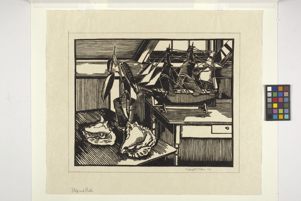 Schip en schelpen door Mildred McMillen