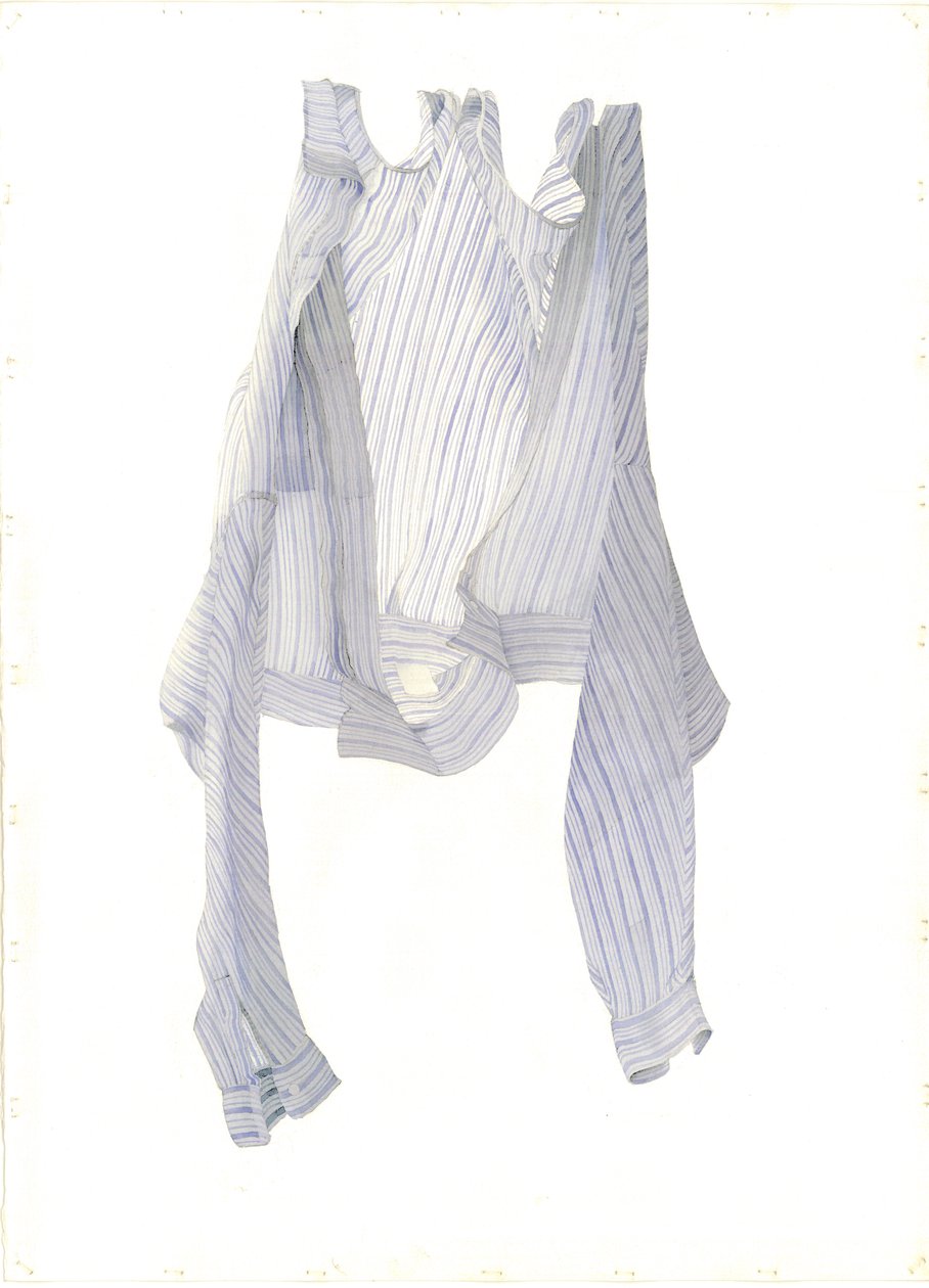 Gestreept Blauw Shirt in de Wind door Miles Contemporary Artist Thistlethwaite
