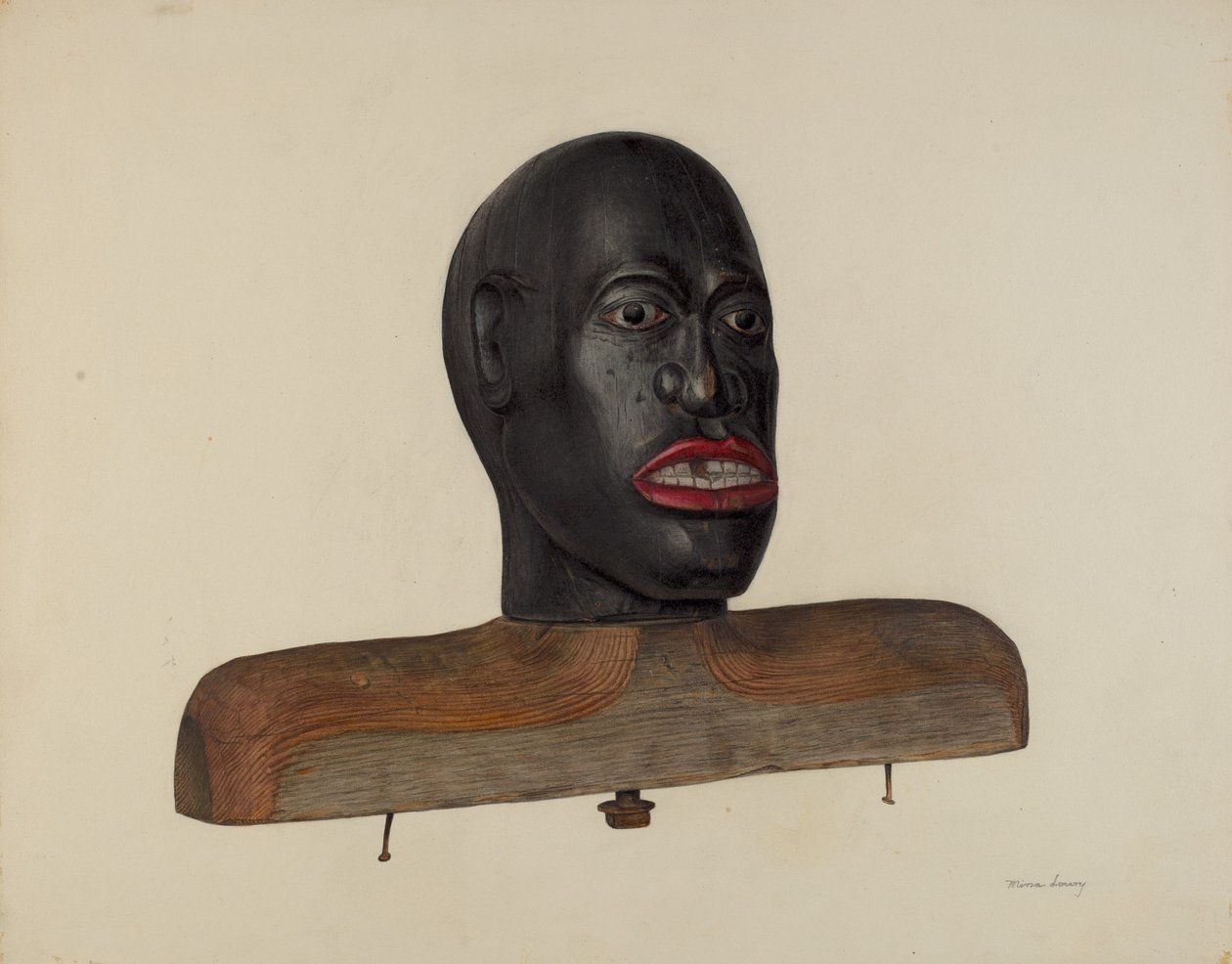 Hoofd van een zwart persoon, c. 1940 door Mina Lowry