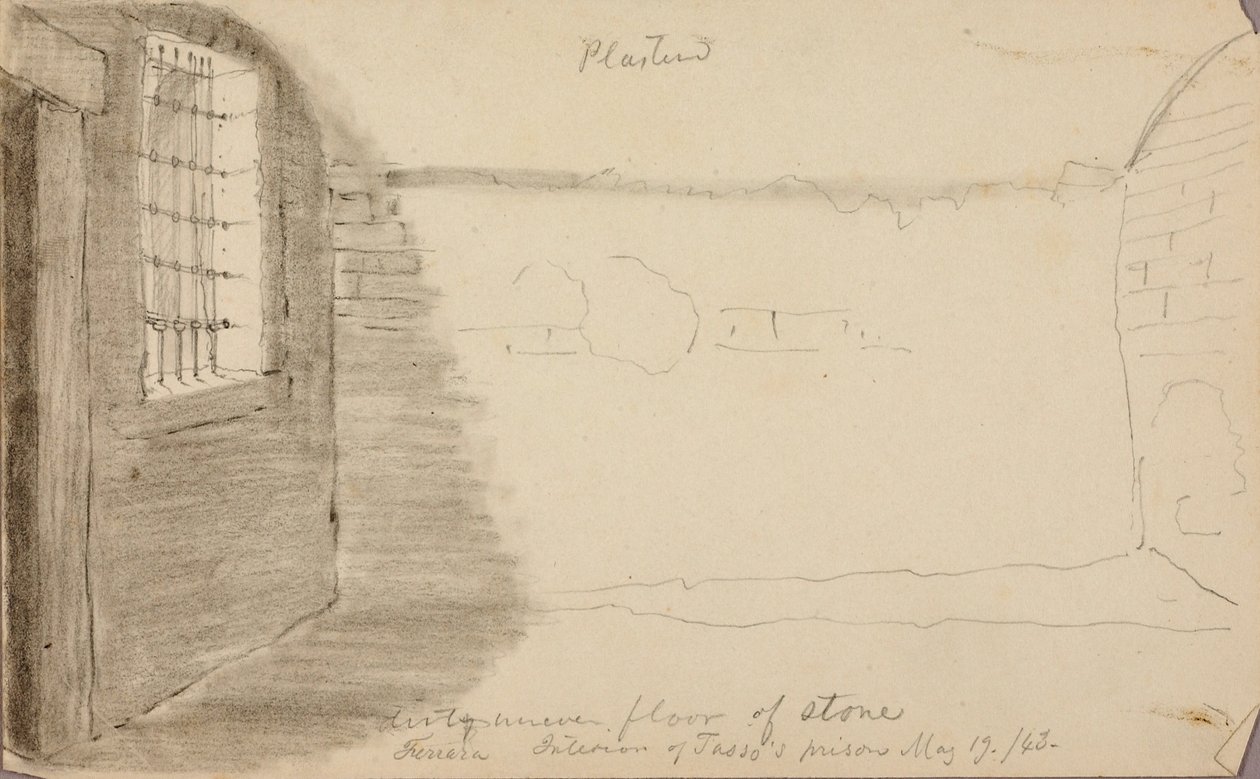 Interieur van de gevangenis van Tasso, Ferrara door Miner Kilbourne Kellogg