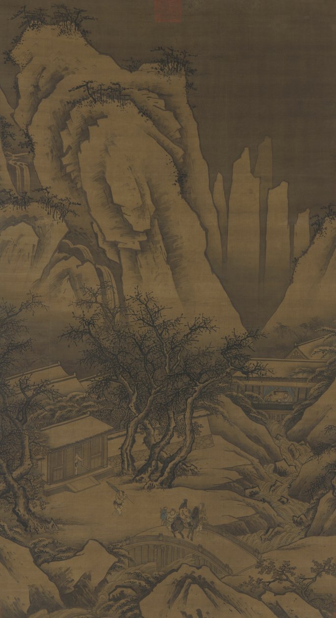 Een uitstapje op een sneeuwachtige dag door Ming Dynasty Chinese School