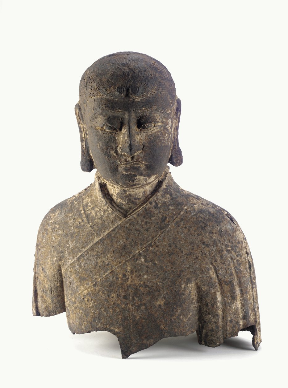 Hoofd en Buste van een Lohan door Ming Dynasty Chinese School