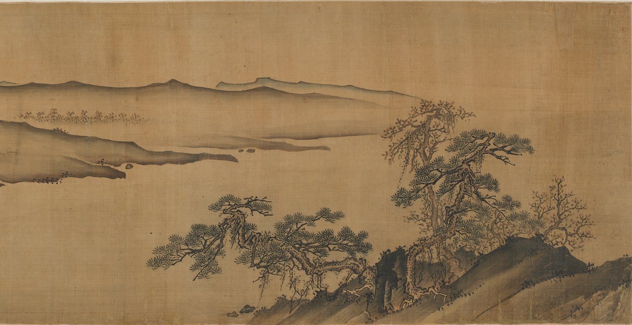 Heuvels langs een rivier, 16e-17e eeuw door Ming Dynasty Chinese School
