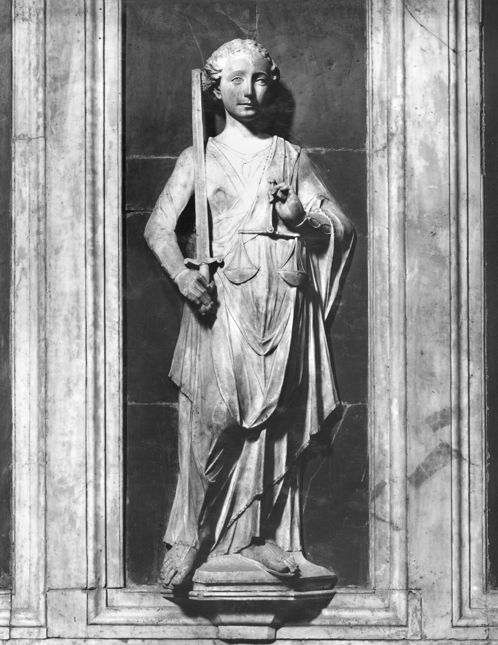 Gerechtigheid, van het Monument voor Bernardo Giugni, ca. 1460 door Mino da Fiesole