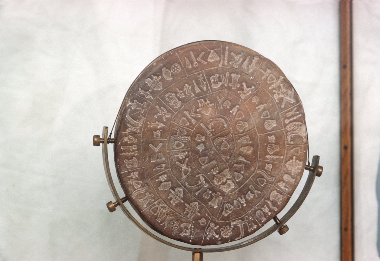 Schijf van Phaestos, 1700-1600 v.Chr. door Minoan
