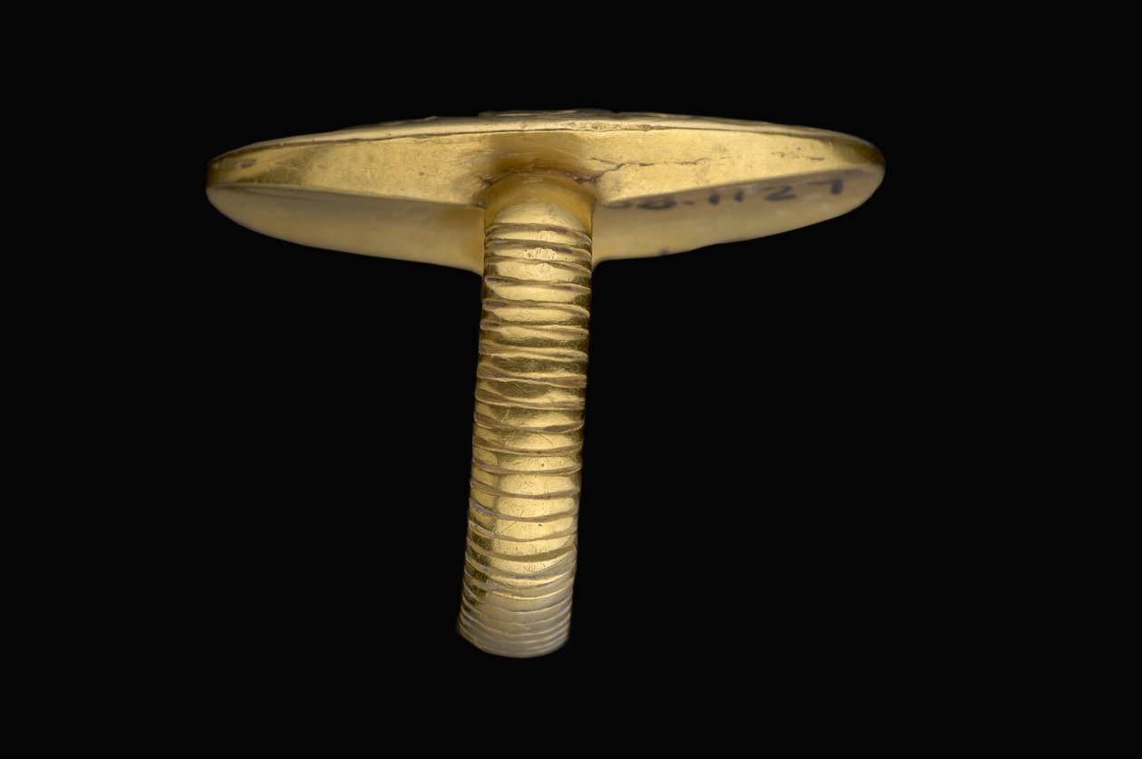 Zegelring, Laat-Minoïsch, ca. 1500 v.Chr. (goud) door Minoan