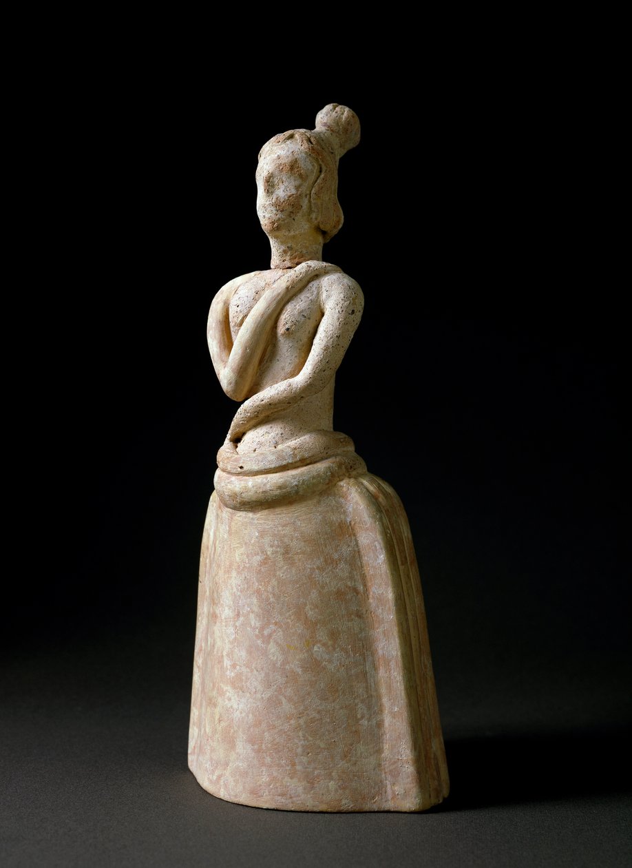 Minoïsche kunst: terracotta figuur van een vrouw in aanbidding door Minoan