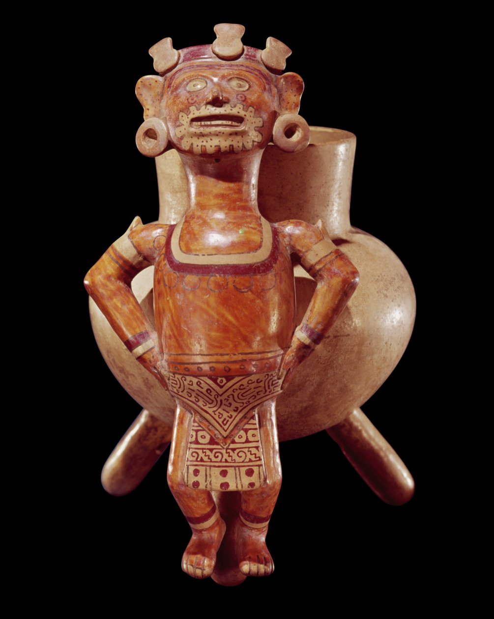 Driepootvaas met een beeltenisfiguur, uit Miahuatlan, Oaxaca door Mixtec Mixtec