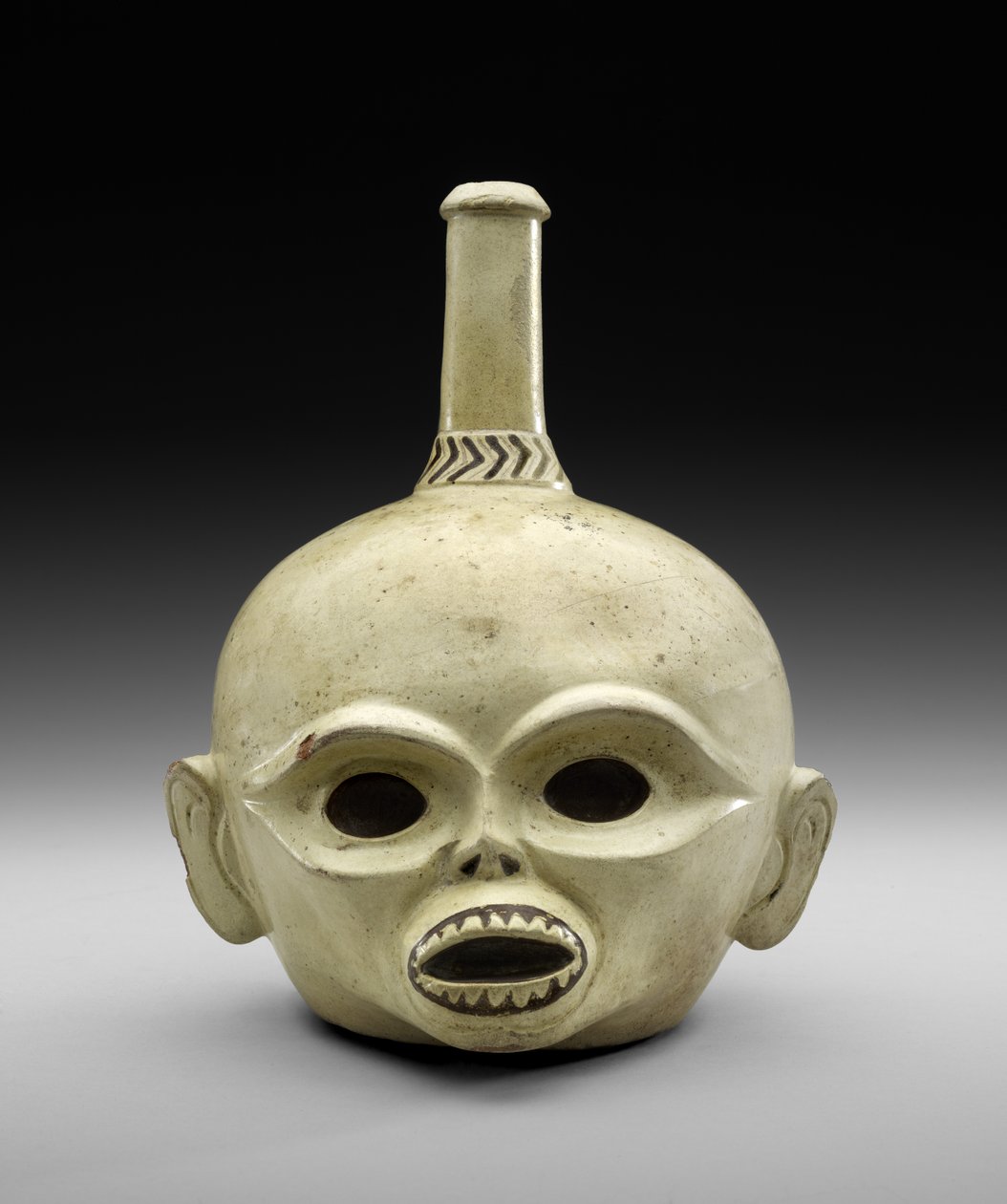 Schedelvat door Moche Moche
