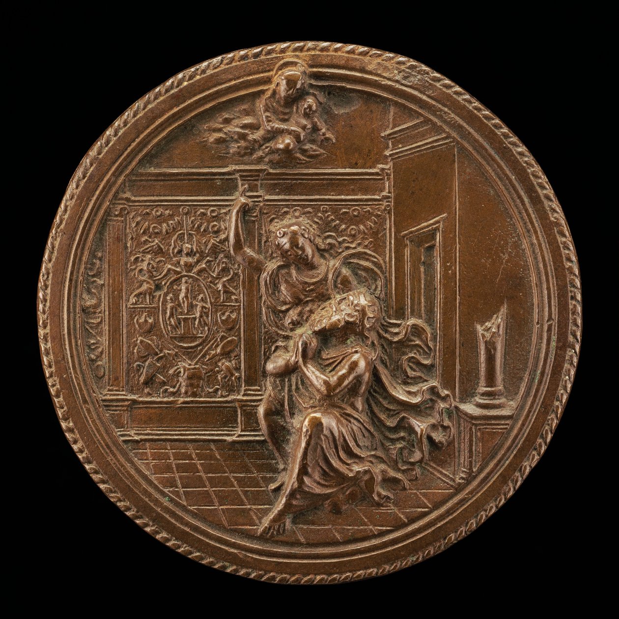 Augustus en de Tiburtijnse Sibylle, eind 15e - begin 16e eeuw door Moderno