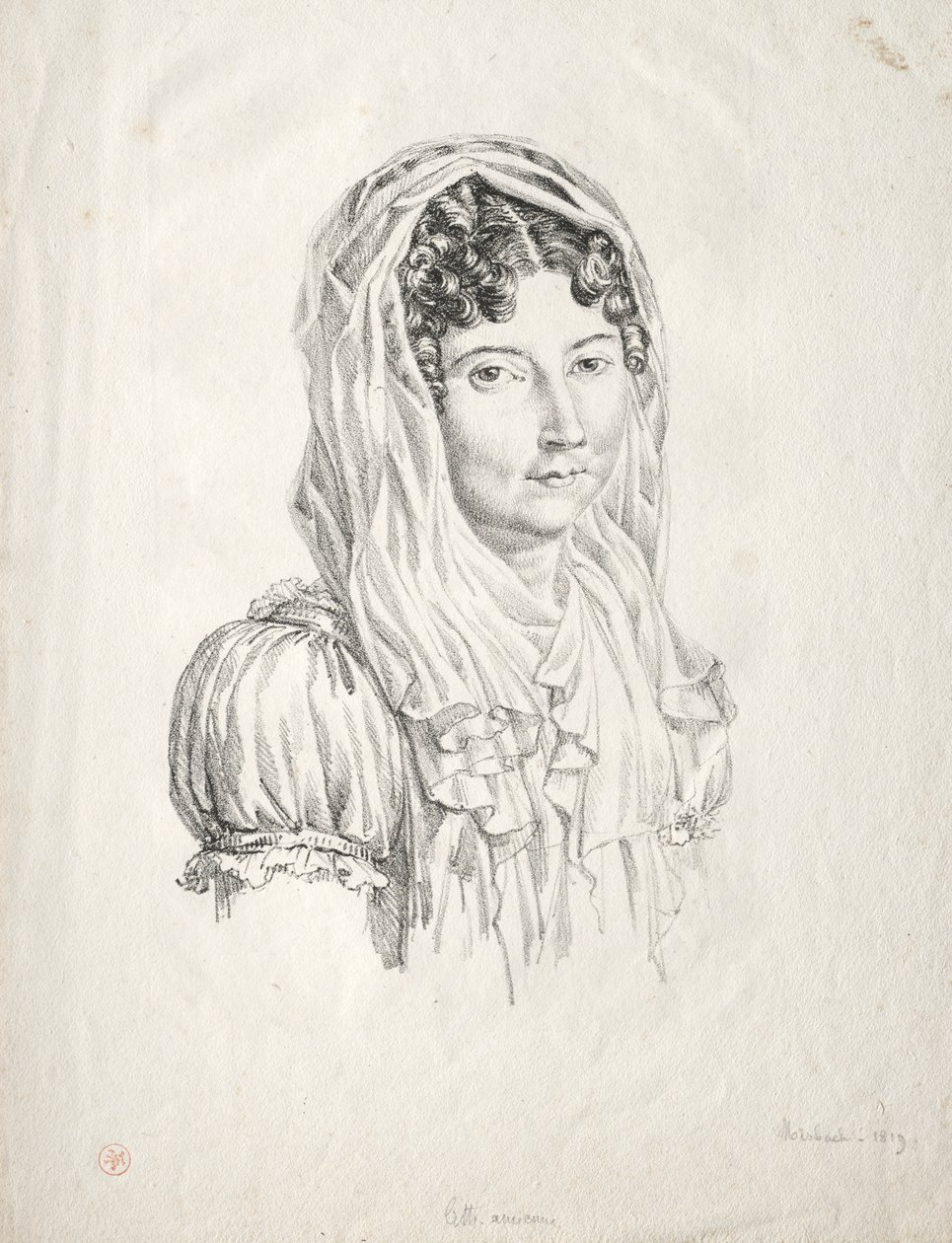 Portret van een vrouw door Moisbach