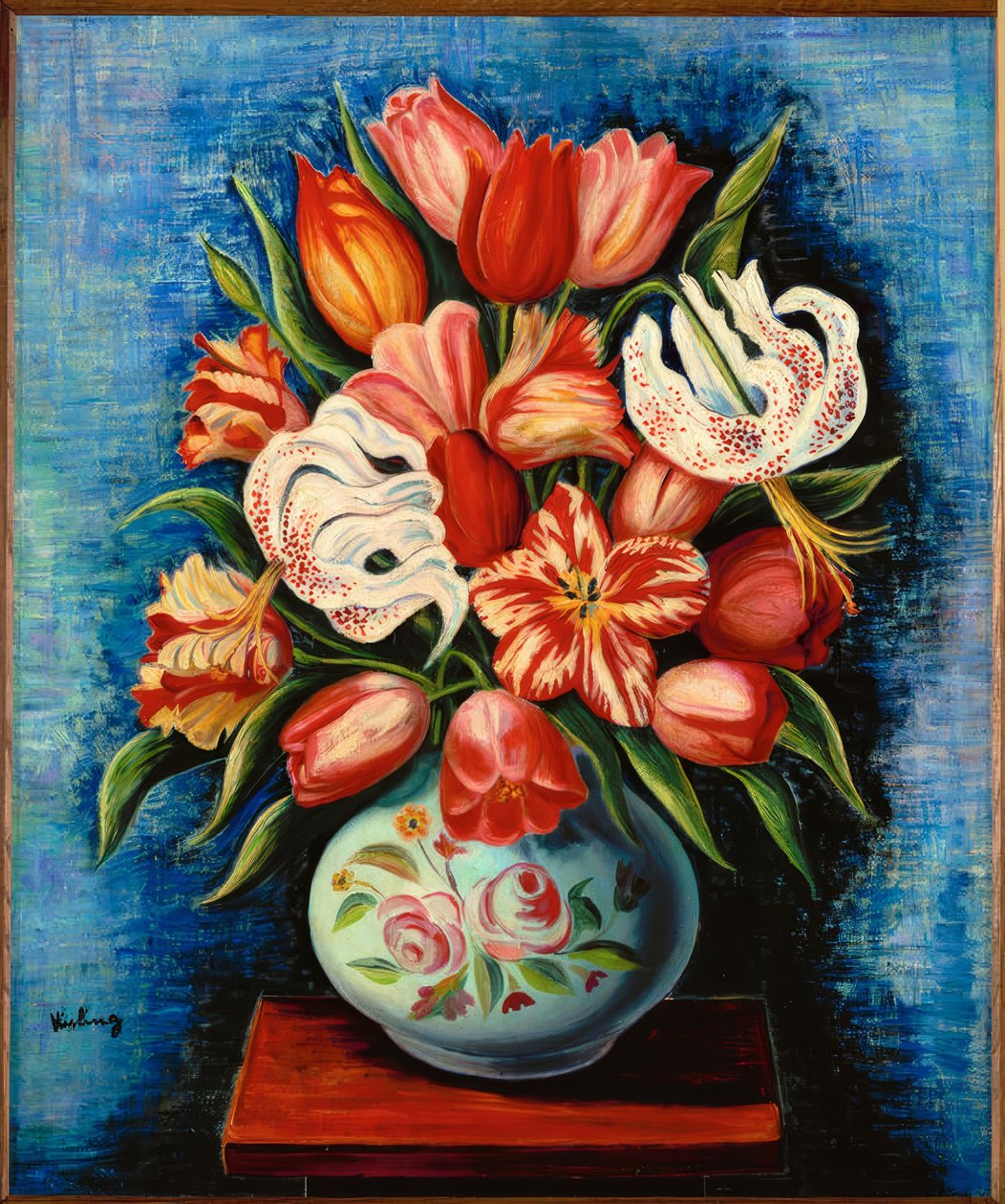 Boeket bloemen met tulpen en lelies door Moise Kisling