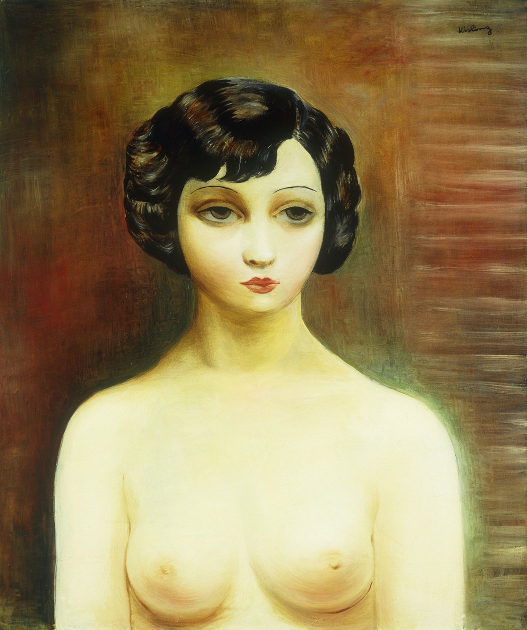 Buste van een jonge vrouw; Buste de Jeune Femme door Moise Kisling