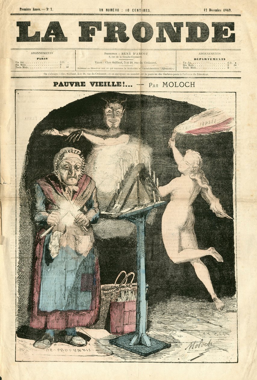 Omslag van "La Fronde (1869-1870)", nummer 7, Satirique en Couleurs door Moloch