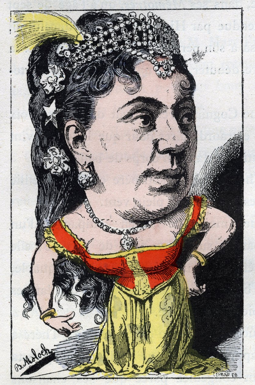 Portret van Emma Valladon alias Theresa (1837 -1913) zangeres van het Franse cabaret in 
