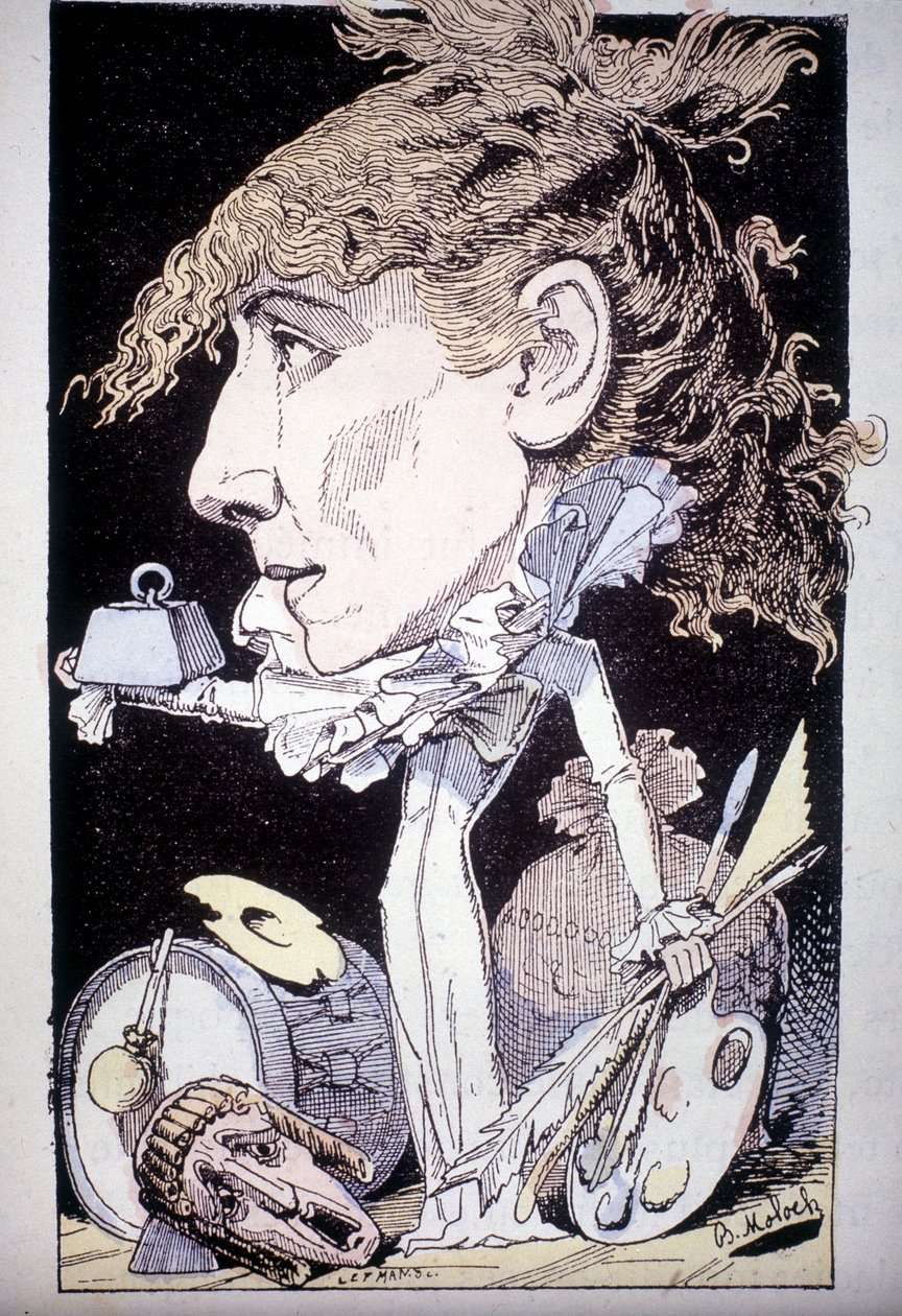 Cartoon van Henriette Rosine Bernard alias Sarah Bernhardt door Moloch