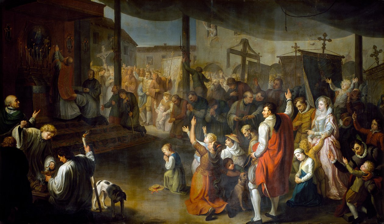 De stem van de burgers van Carmarthenshire om de plaag van 1630 te beëindigen door Moneta Jr. Sleet