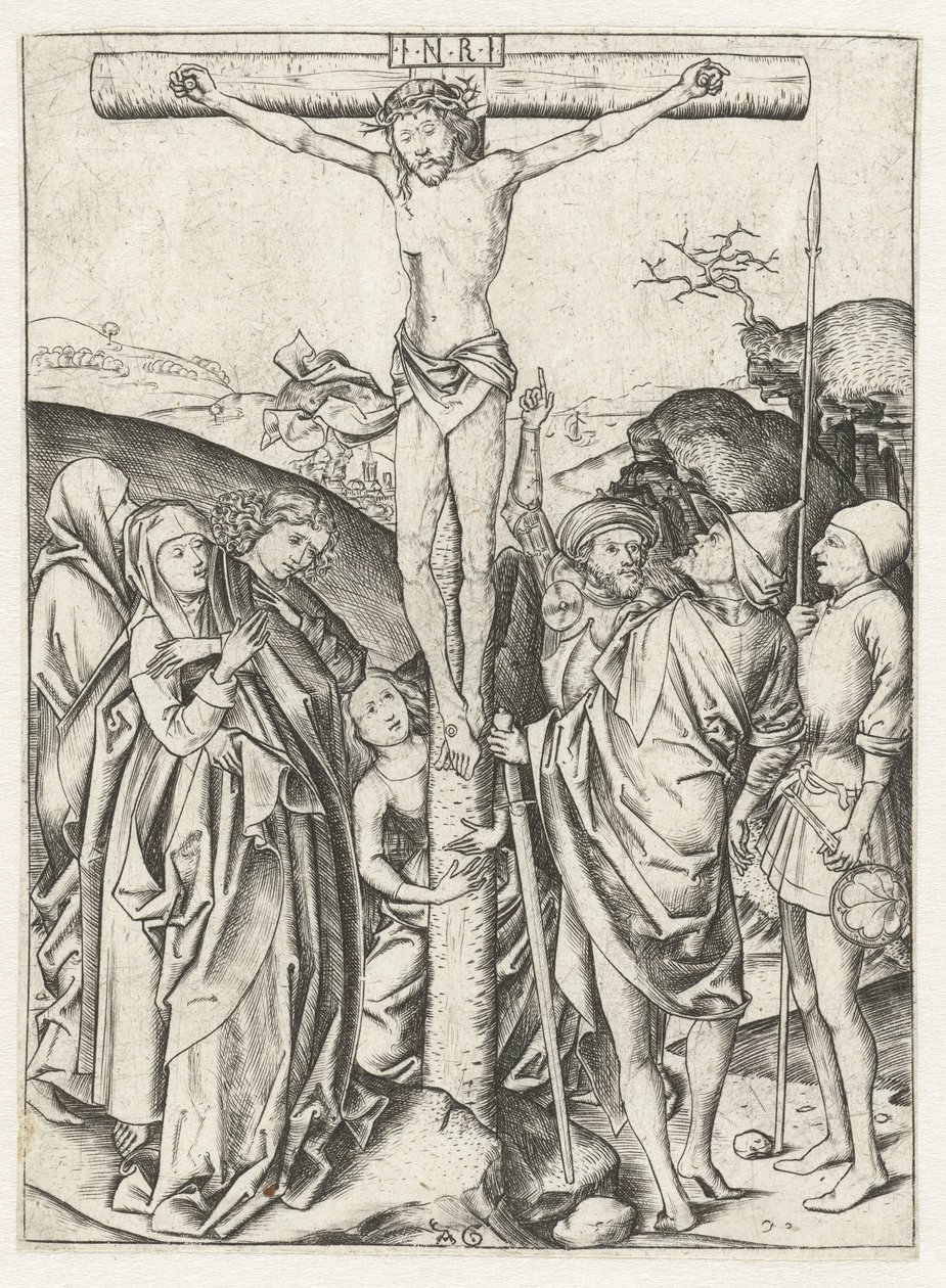 Christus aan het kruis door Monogrammist AG