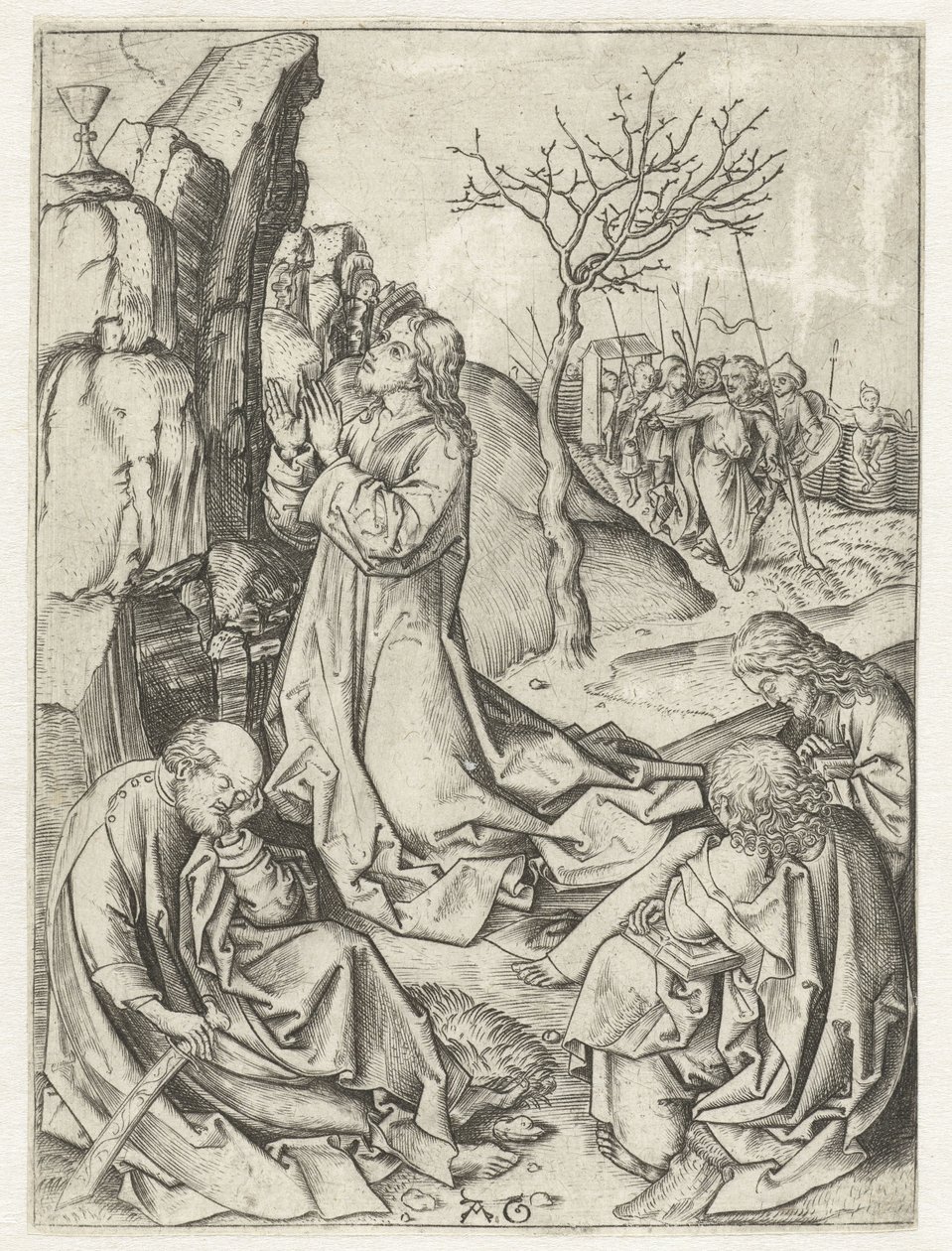 Christus op de olijfberg door Monogrammist AG