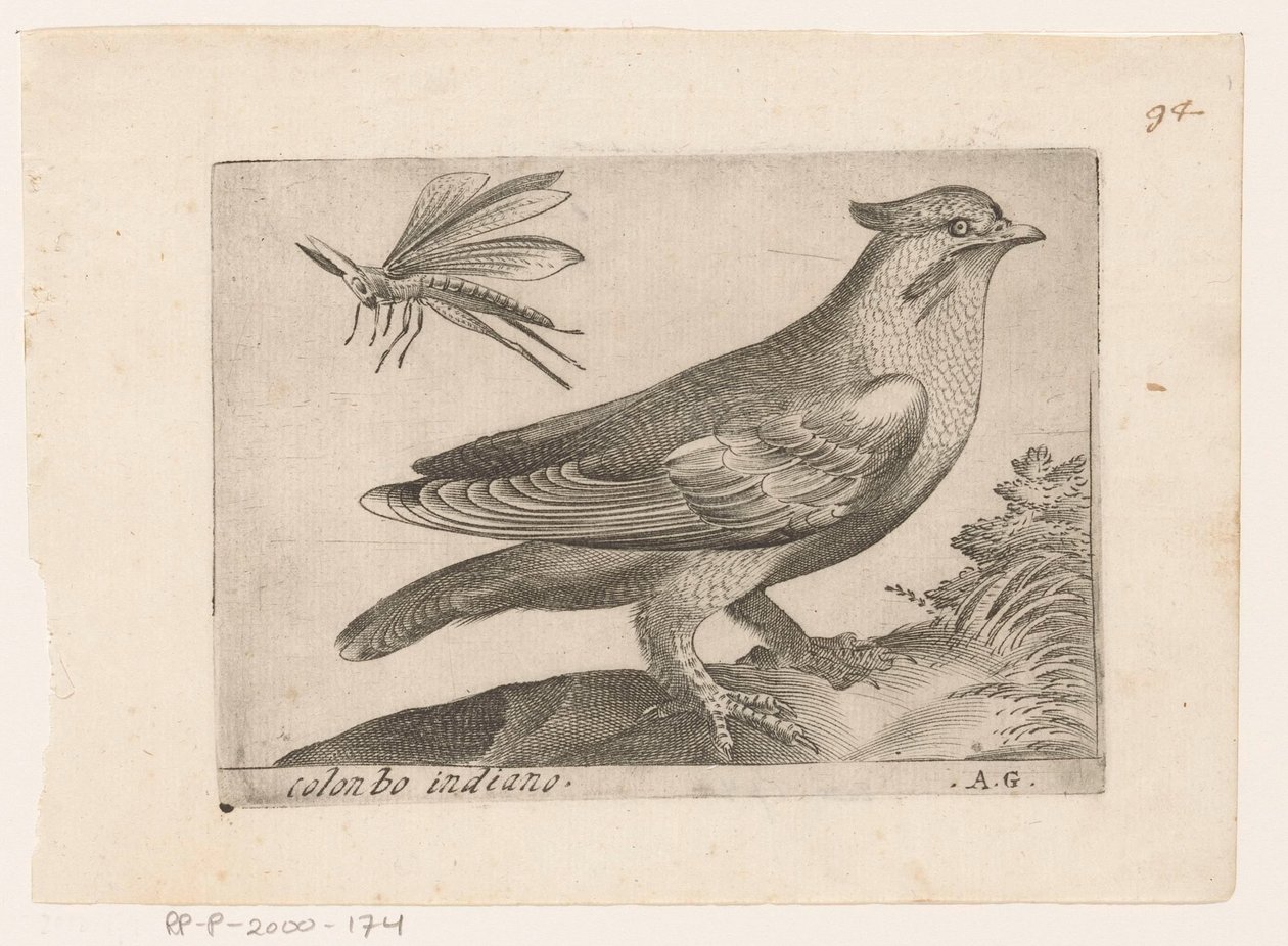 Pestvogel (Bombycilla garrulus) door Monogrammist AG