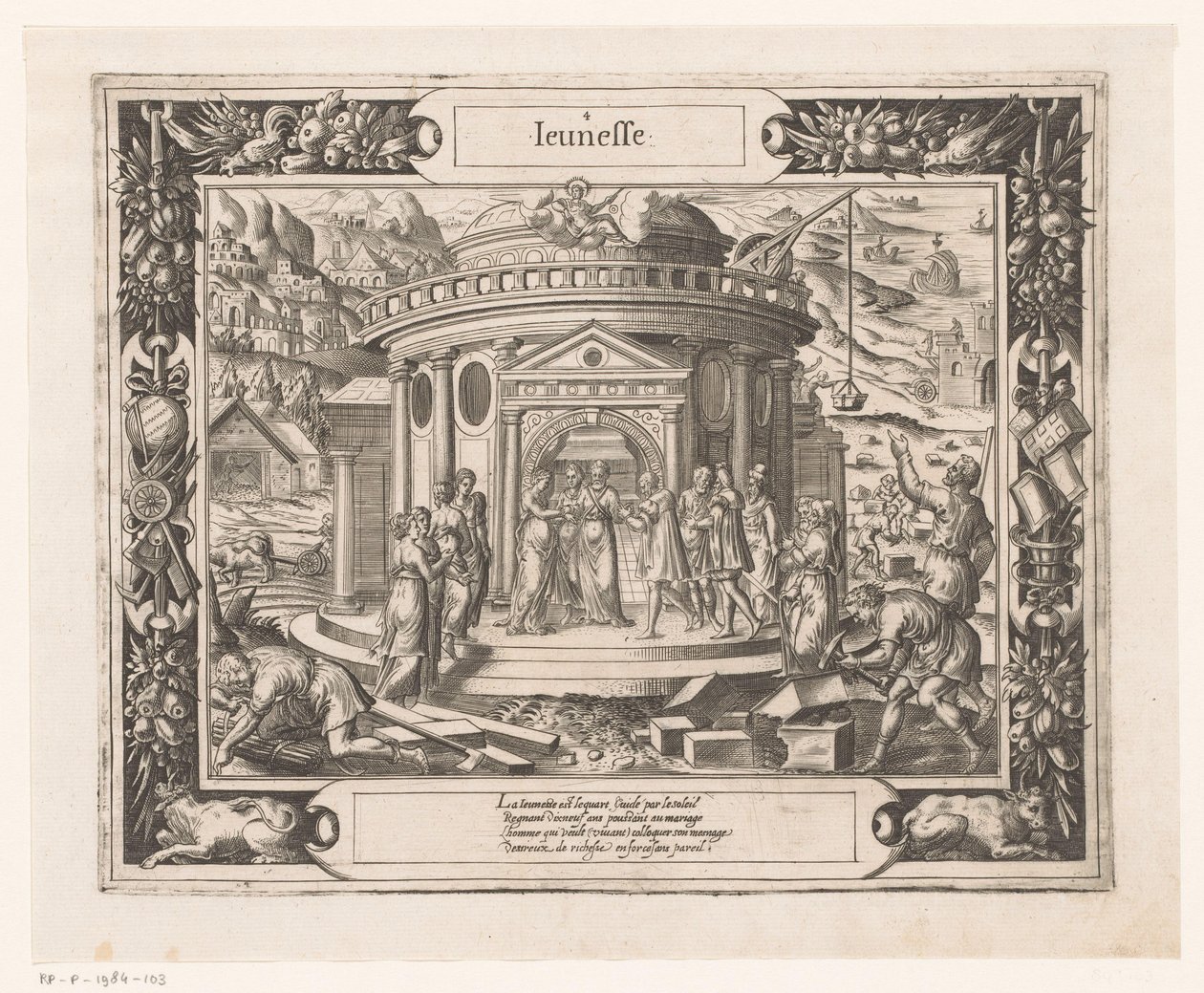 Jeugd onder invloed van Apollo door Monogrammist HF (graveur)