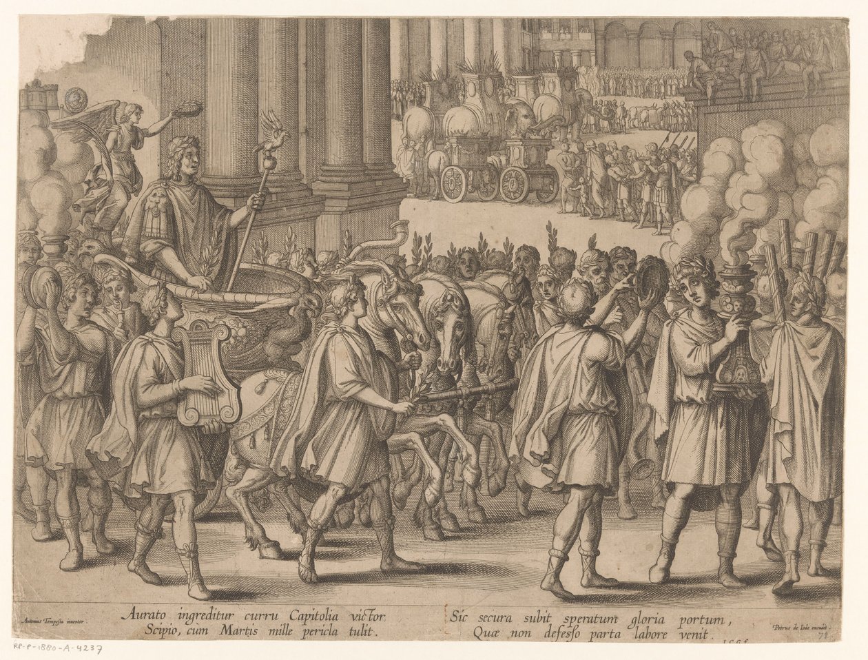 Intocht van Scipio Africanus na zijn overwinning op Carthago door Monogrammist ICG