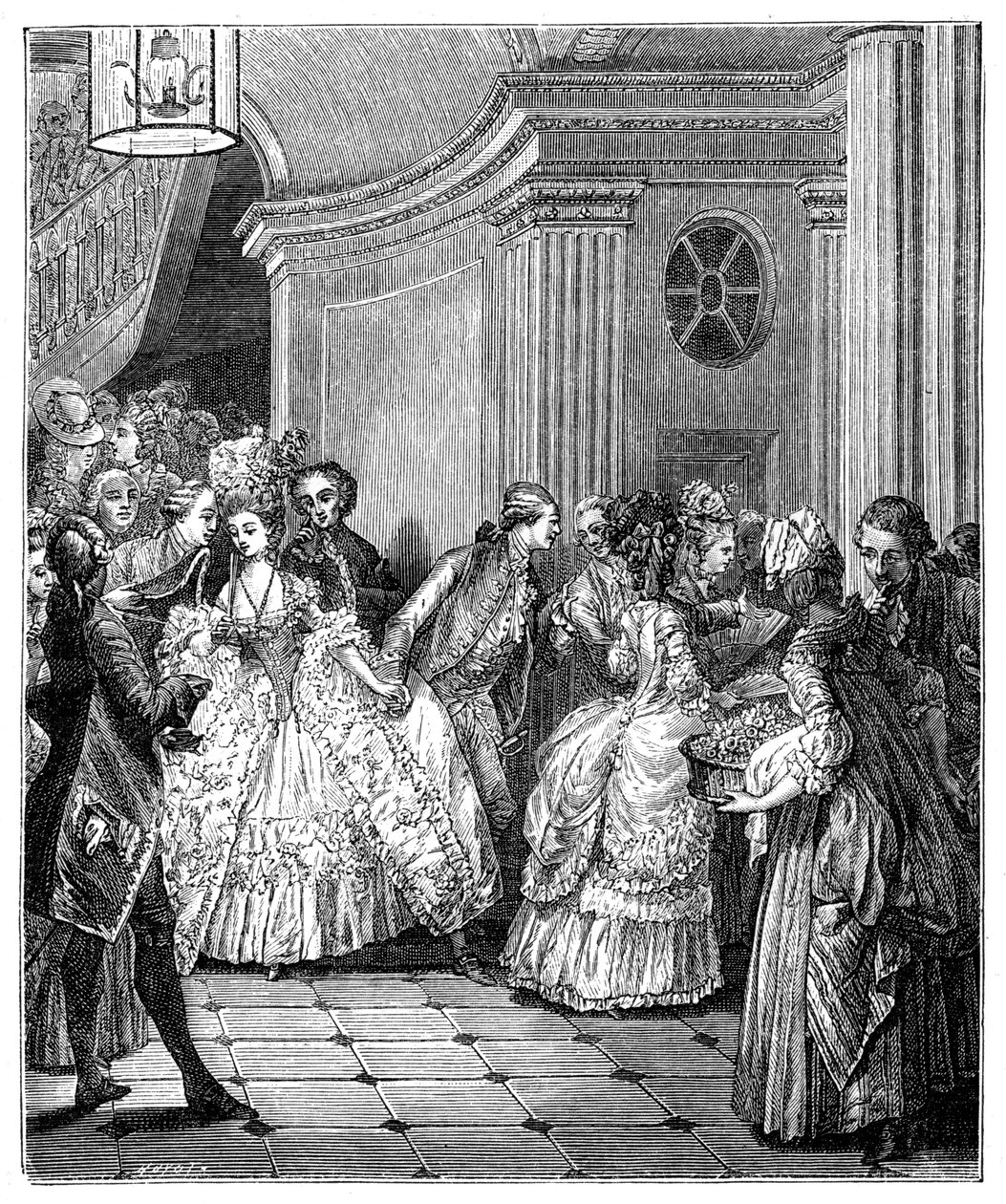 Vertrek naar de opera door Moreau