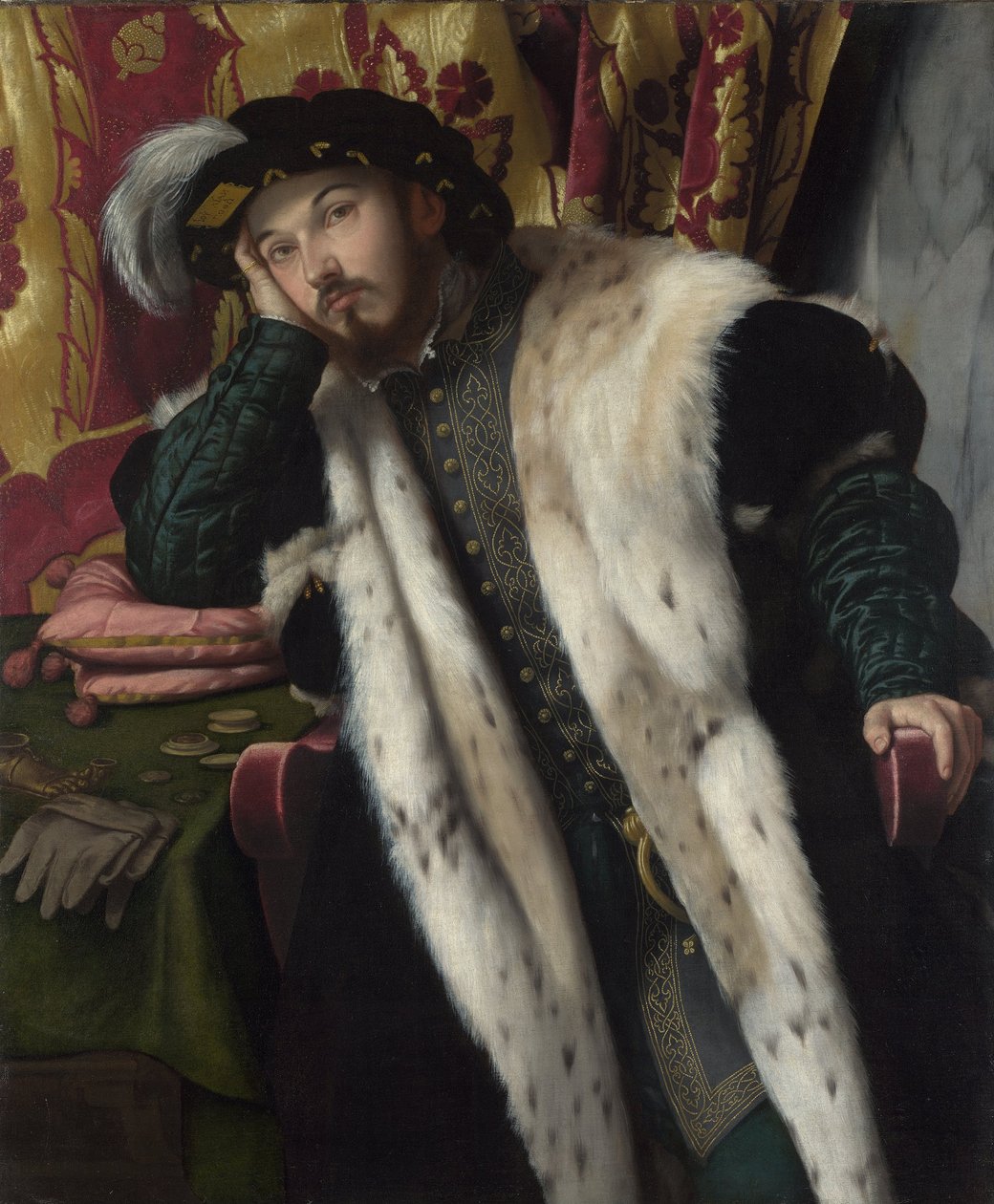 Portret van een jonge man door Moretto da Brescia