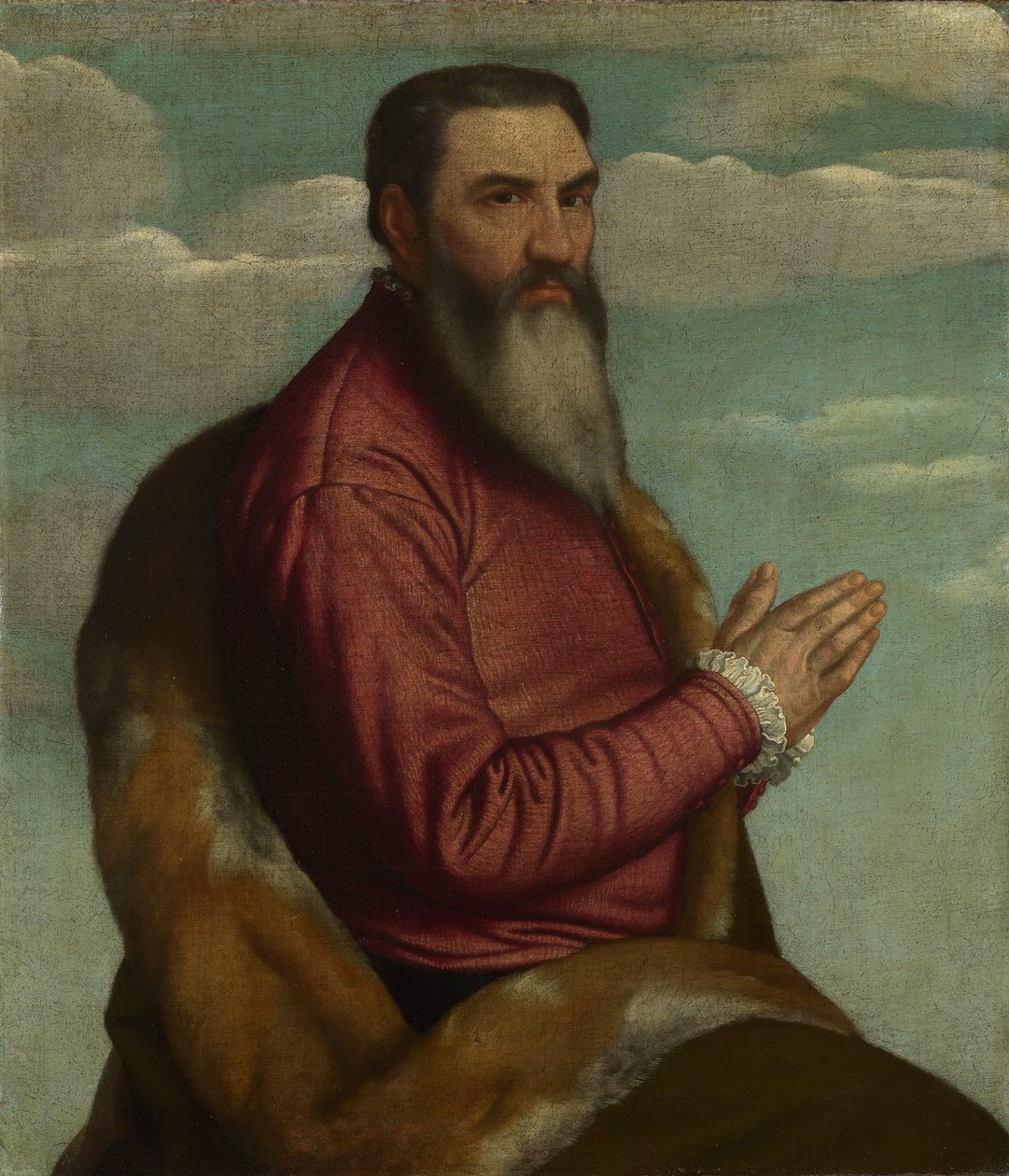 Biddende man met een lange baard, ca. 1545 door Moretto da Brescia