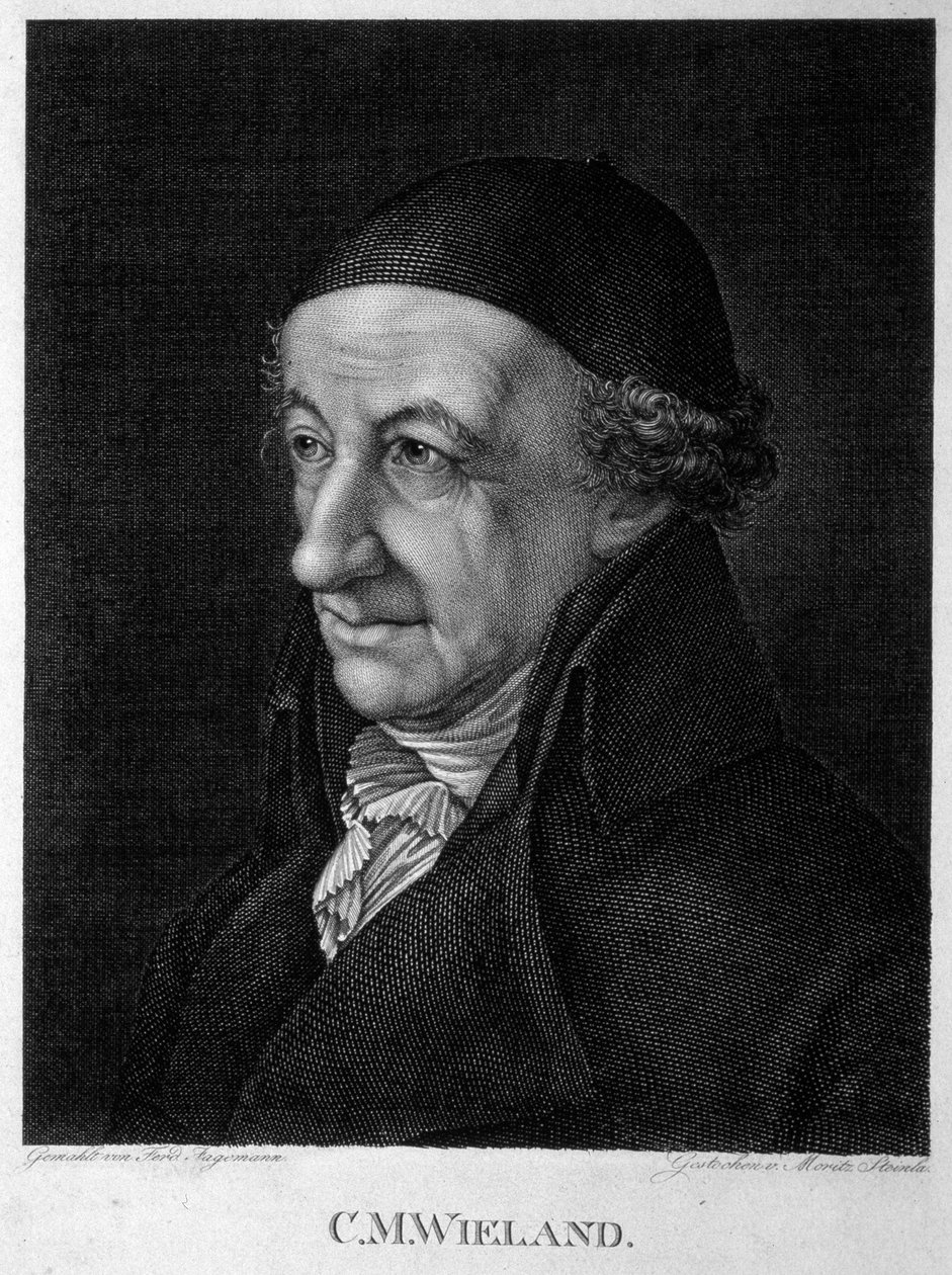 Portret van de dichter en schrijver Christoph Martin Wieland 1733-1813, 19e eeuw door Moritz Steinla