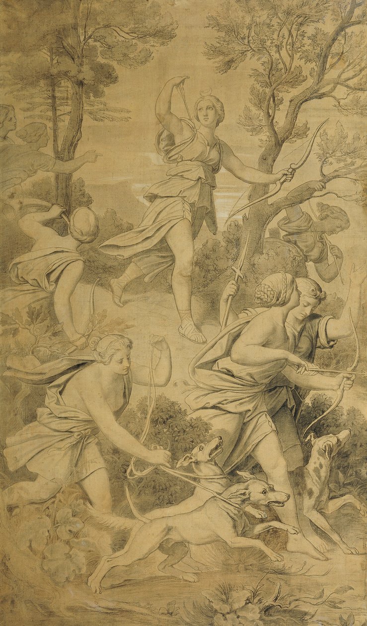 Diana met haar metgezellen door Moritz Ludwig von Schwind