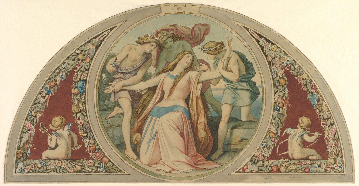 Drie Jongens Redden de Wanhopige Pamina van Zelfmoord, 1864 door Moritz Ludwig von Schwind