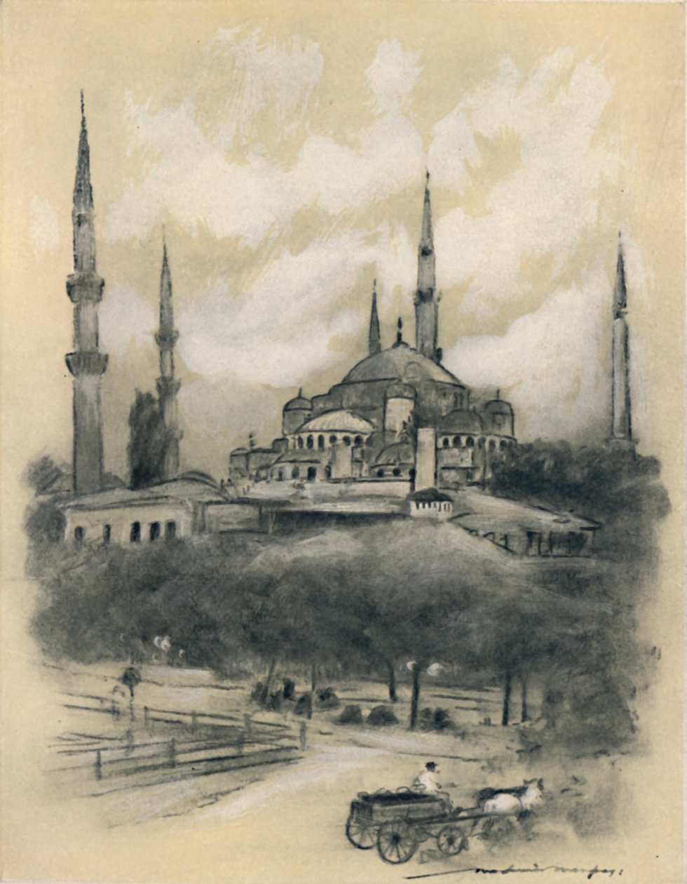 Moskee van Hagia Sophia, Constantinopel door Mortimer L Menpes
