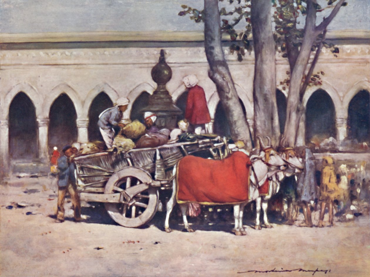 Scène buiten het treinstation tijdens de Delhi Durbar, 1903 door Mortimer L Menpes