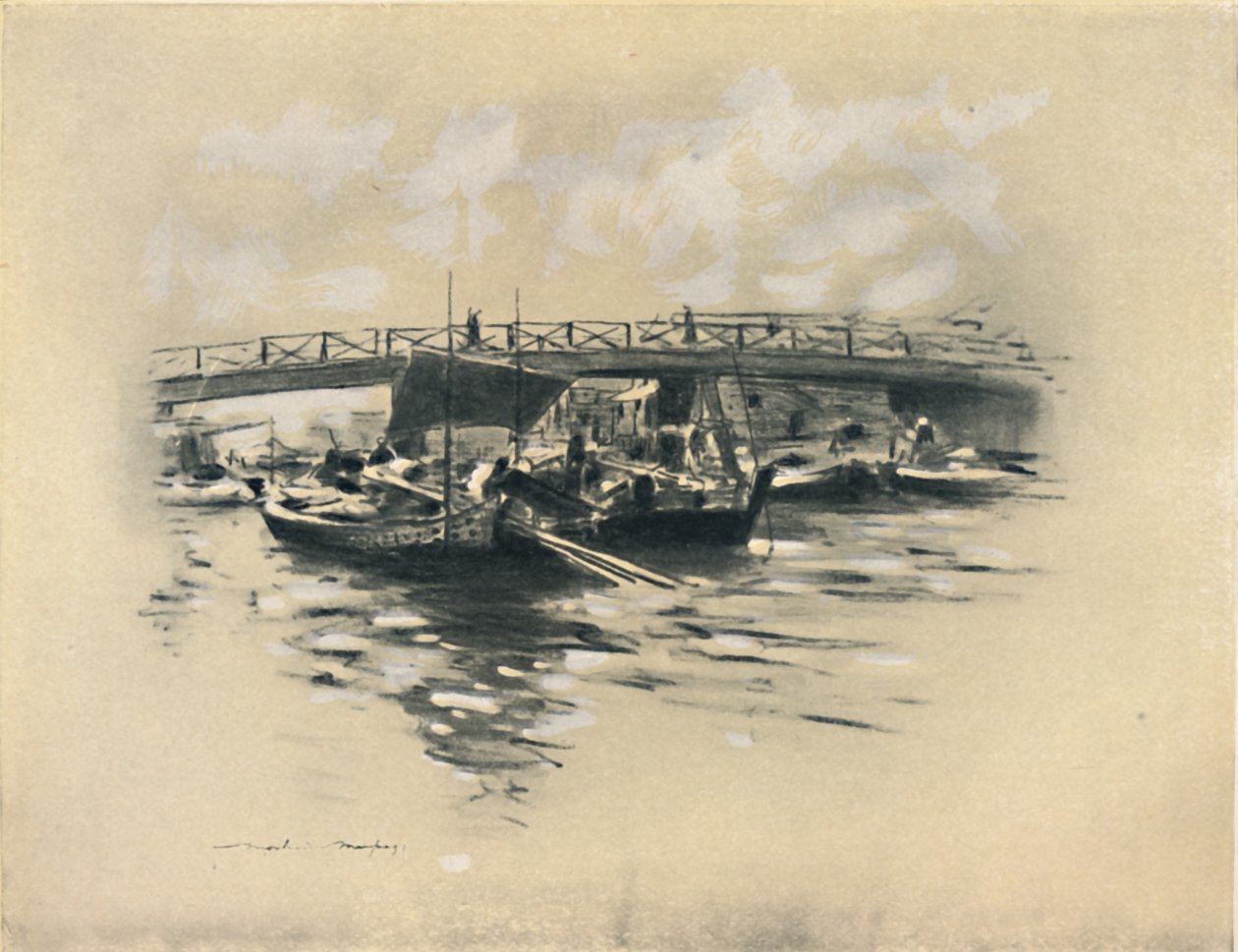 De Ogara Rivier in Tokio door Mortimer L Menpes