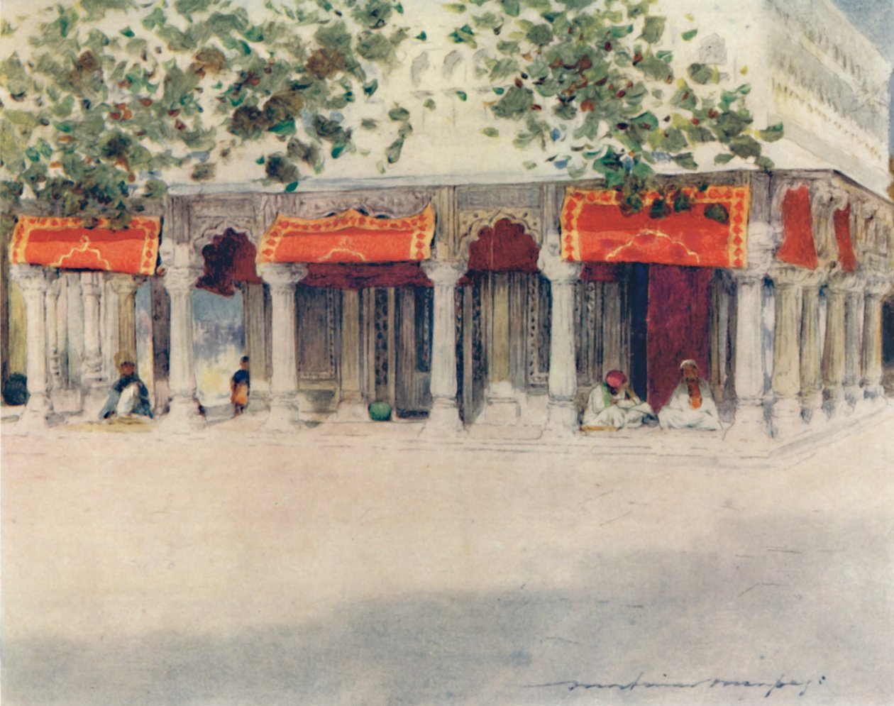 Een Bara Durri in Delhi, 1905 door Mortimer Ludington Menpes