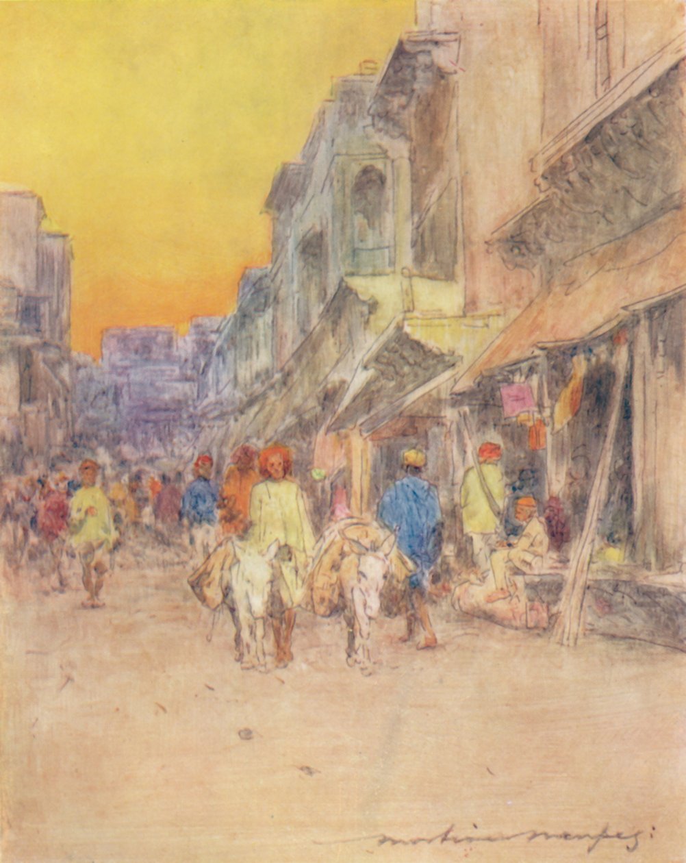 Een rustige straat, 1905 door Mortimer Ludington Menpes