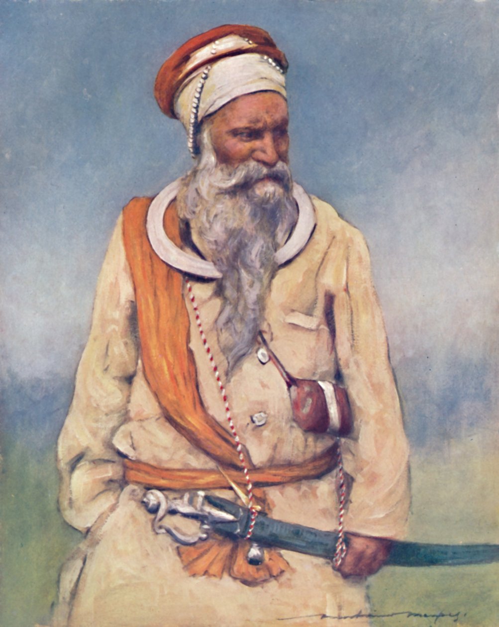 Een Sikh krijger, 1903 door Mortimer Ludington Menpes