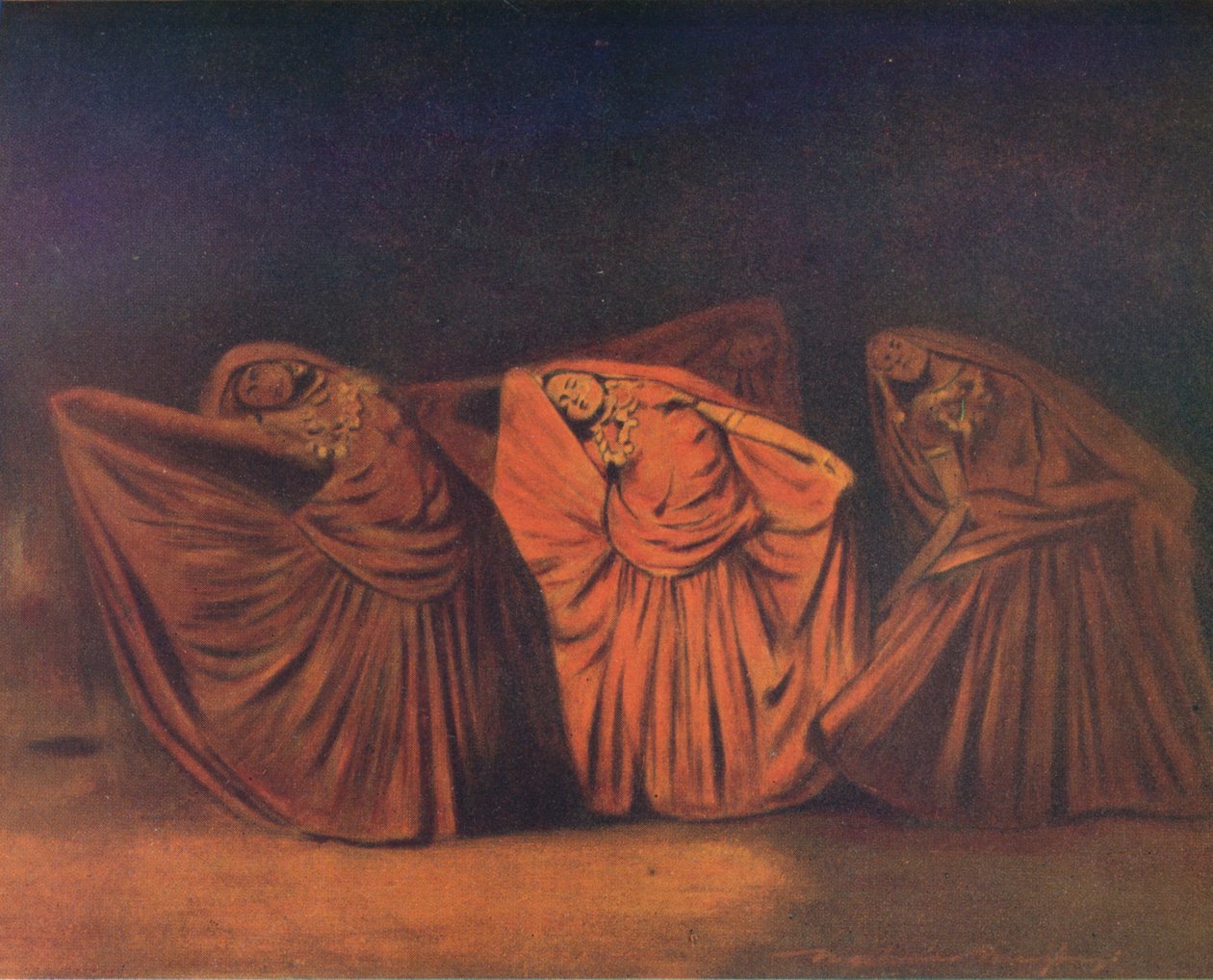 Nautch Meisjes in Delhi, 1905 door Mortimer Ludington Menpes