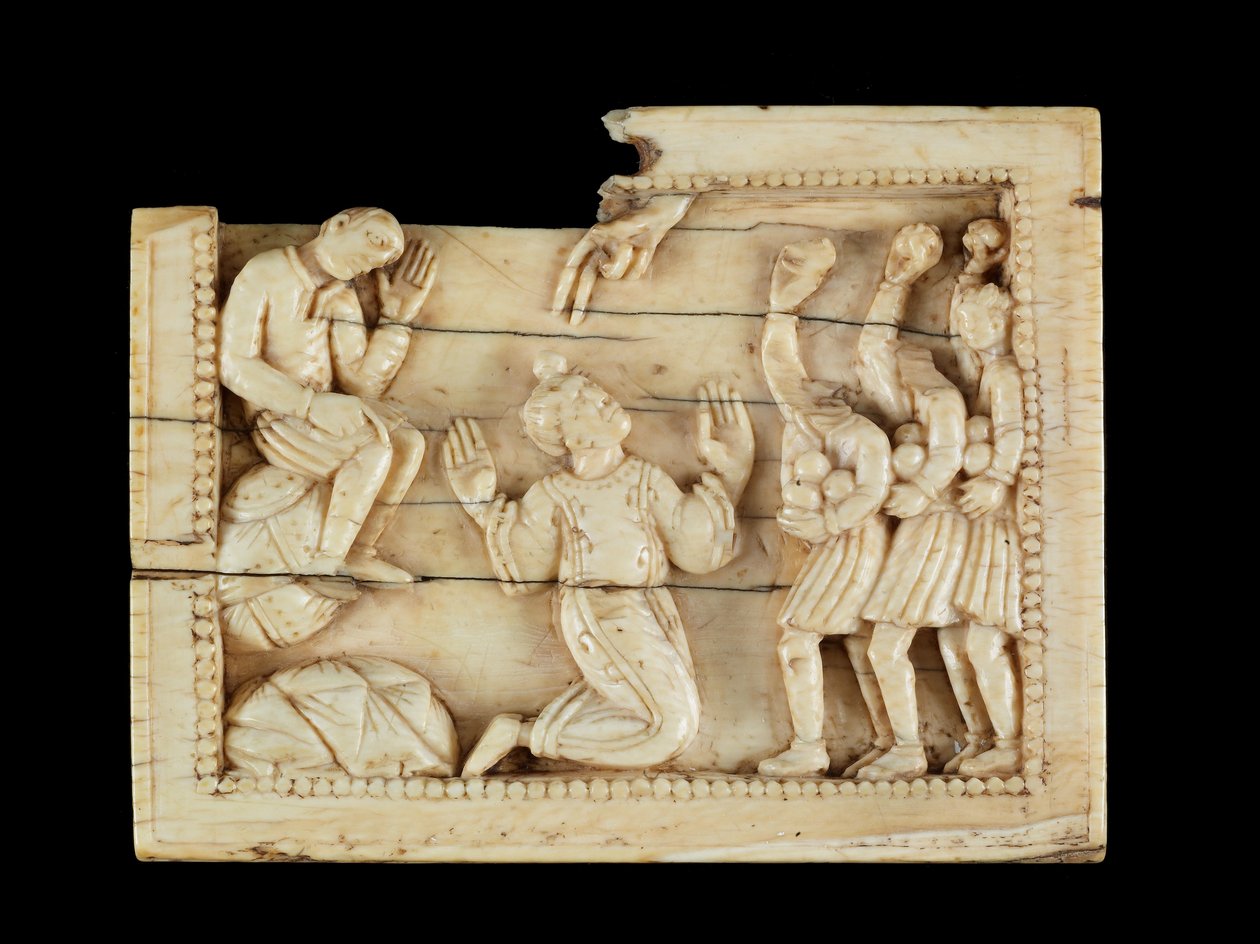 De steniging van St. Stefanus, ca. 1100 door Mosan School