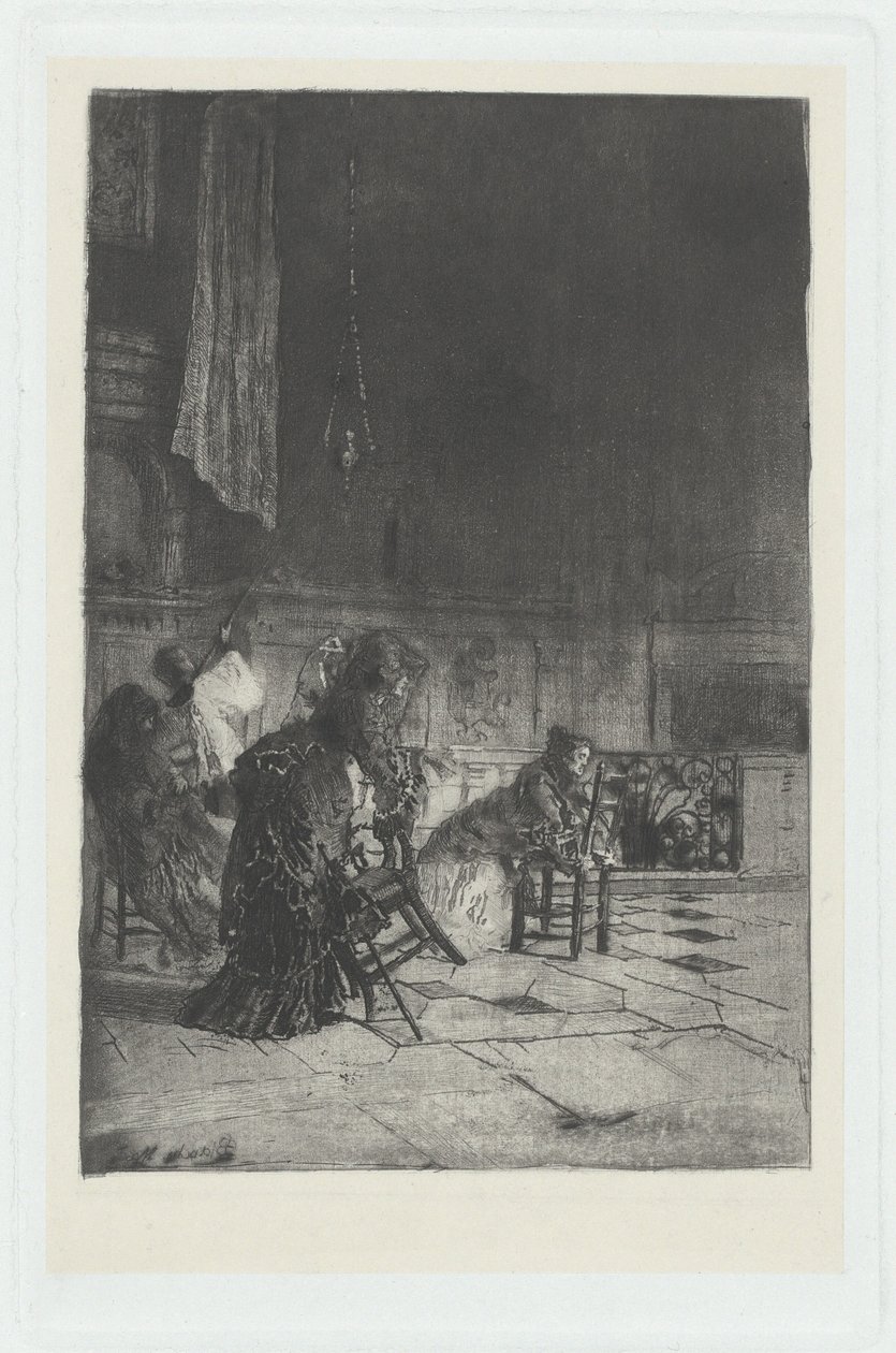 Interieur van een kerk in Milaan door Mose Bianchi