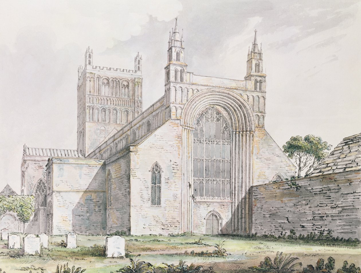 Tewkesbury Kerk, Gloucestershire door Moses Griffith