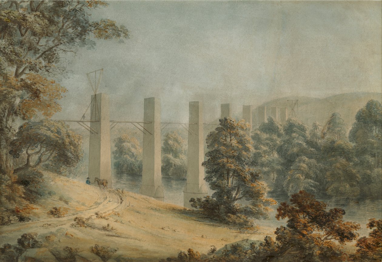 Pant-y-Gessylte Aquaduct, Pontcysyllte door Moses Griffith
